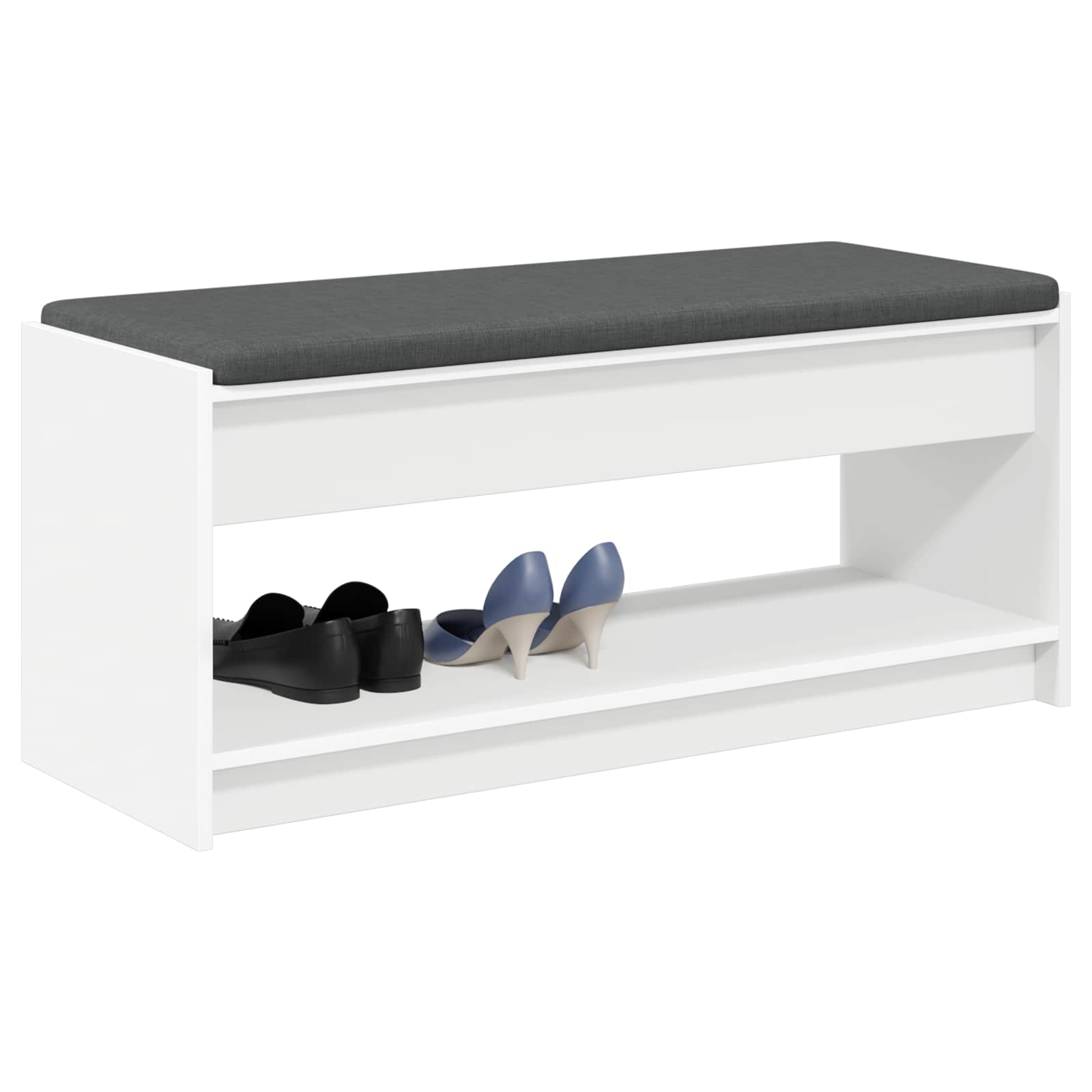 Banc d'entrée avec coussin avec étagère Blanc 103 x 38 x 45 cm - XIOS