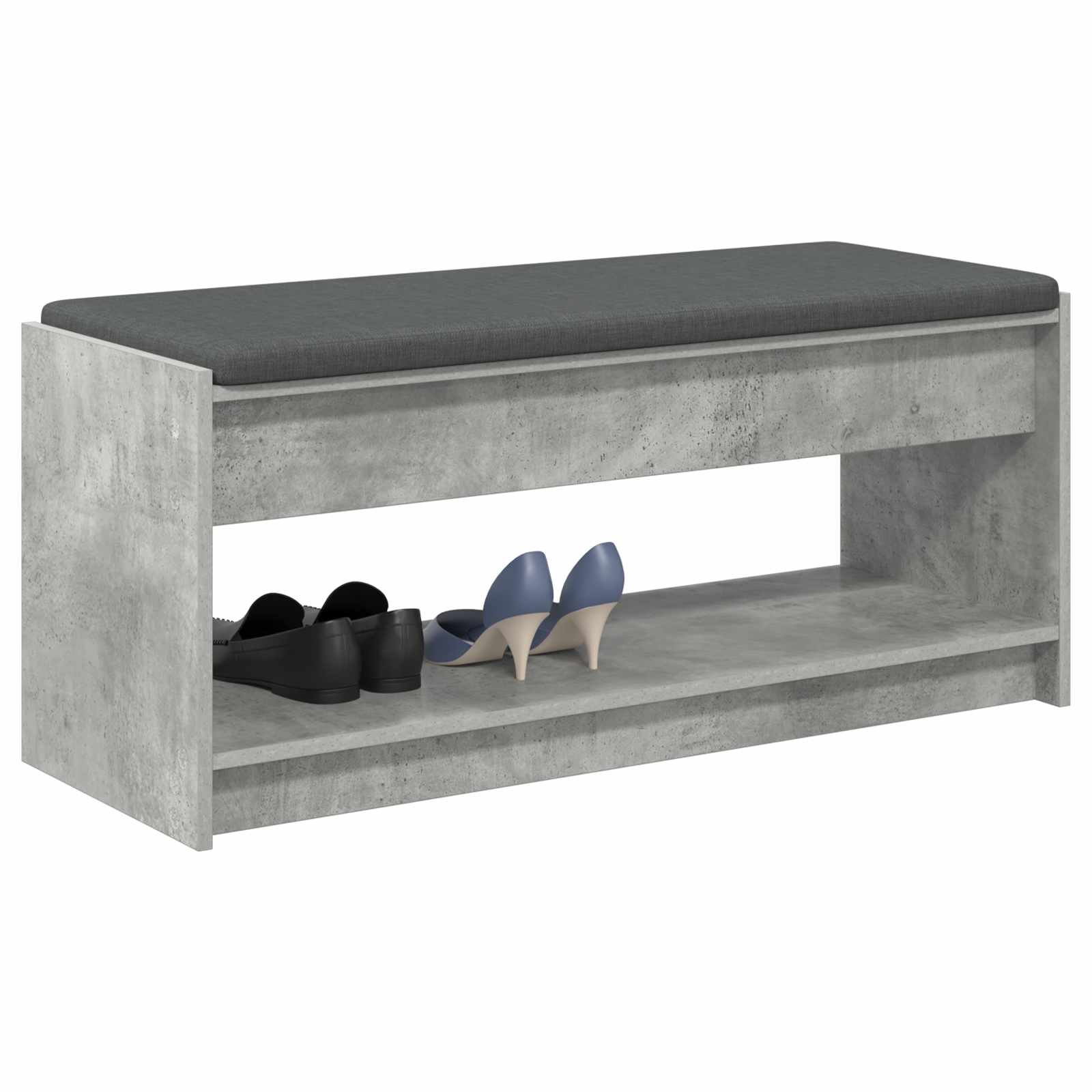Banc d'entrée avec coussin Gris béton 103 x 38 x 45 cm - XIOS