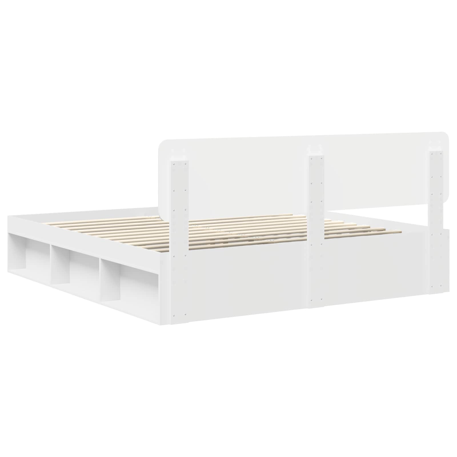Cadre de lit avec tête de lit Blanc 200 x 200 cm Pin massif