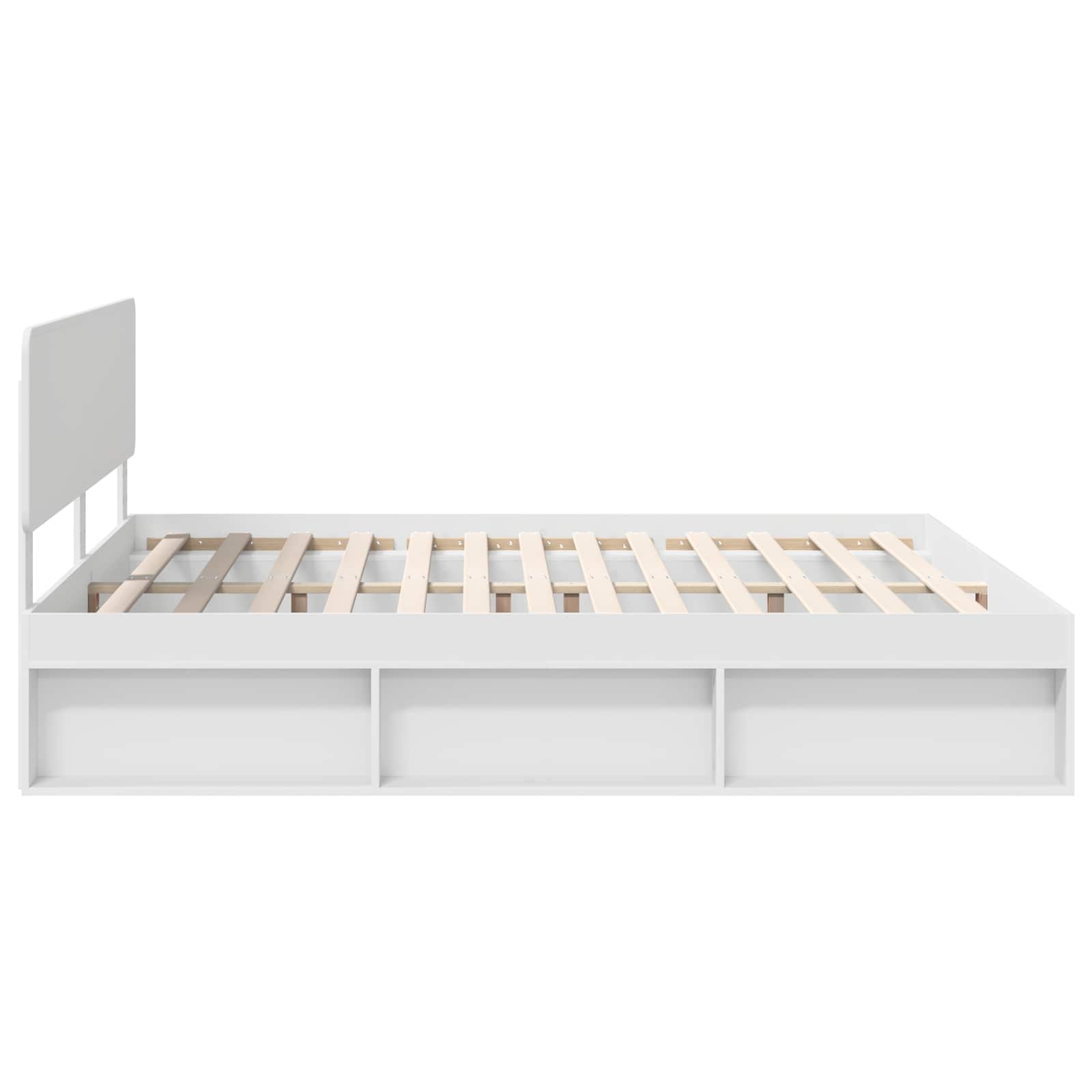 Cadre de lit avec tête de lit Blanc 200 x 200 cm Pin massif