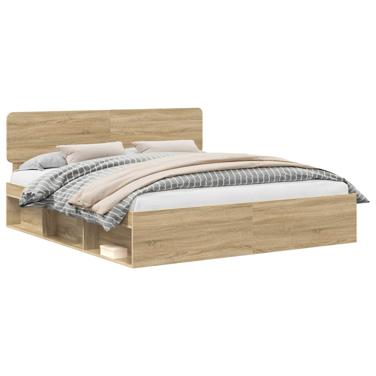 Cadre de lit Chêne Sonoma 200 x 200 cm Pin massif