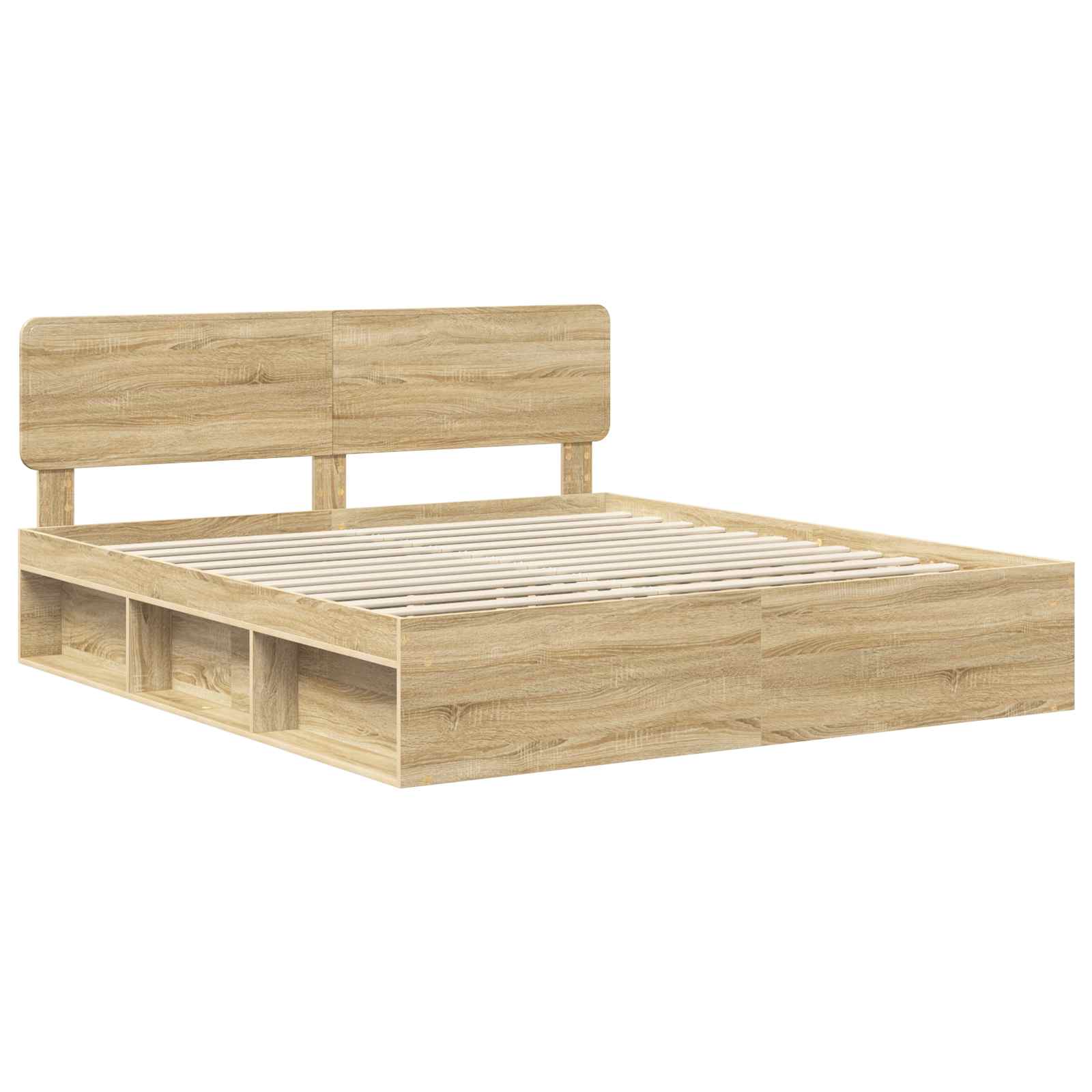Cadre de lit avec tête de lit Sonoma 200 x 200 cm Pin massif - XIOS