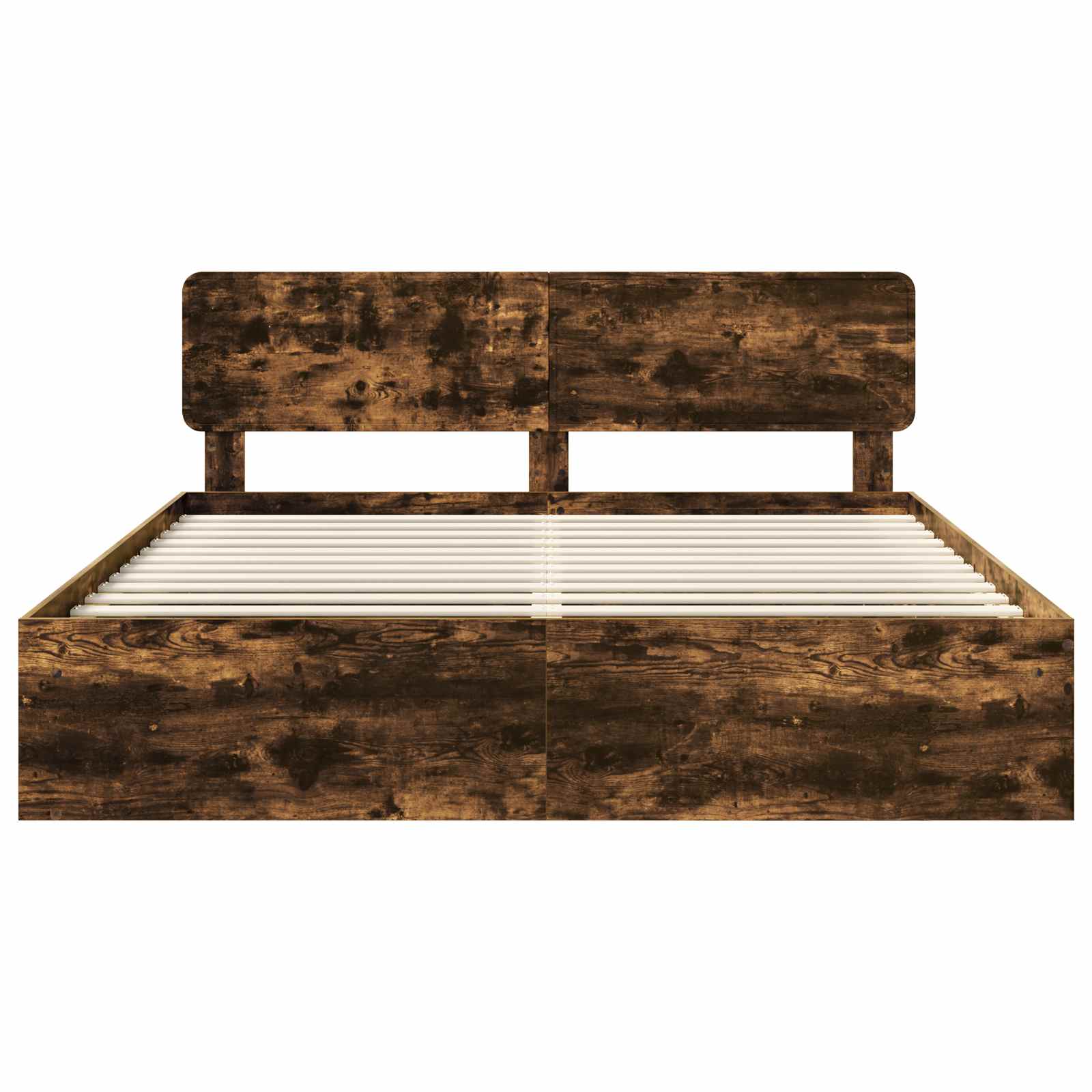Cadre de lit Chêne fumé 200 x 200 cm Pin massif - XIOS