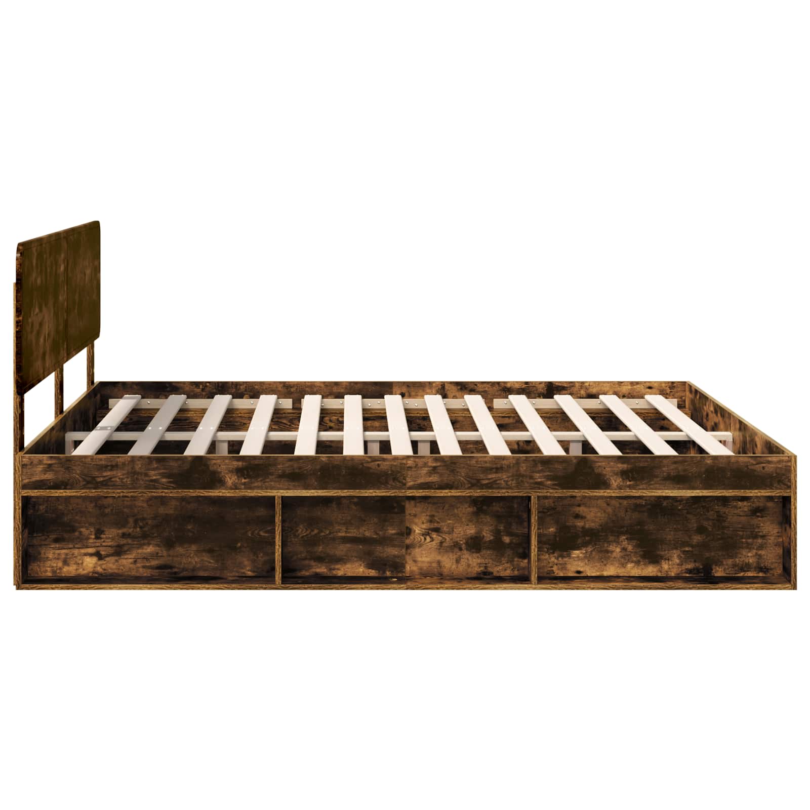 Cadre de lit Chêne fumé 200 x 200 cm Pin massif - XIOS