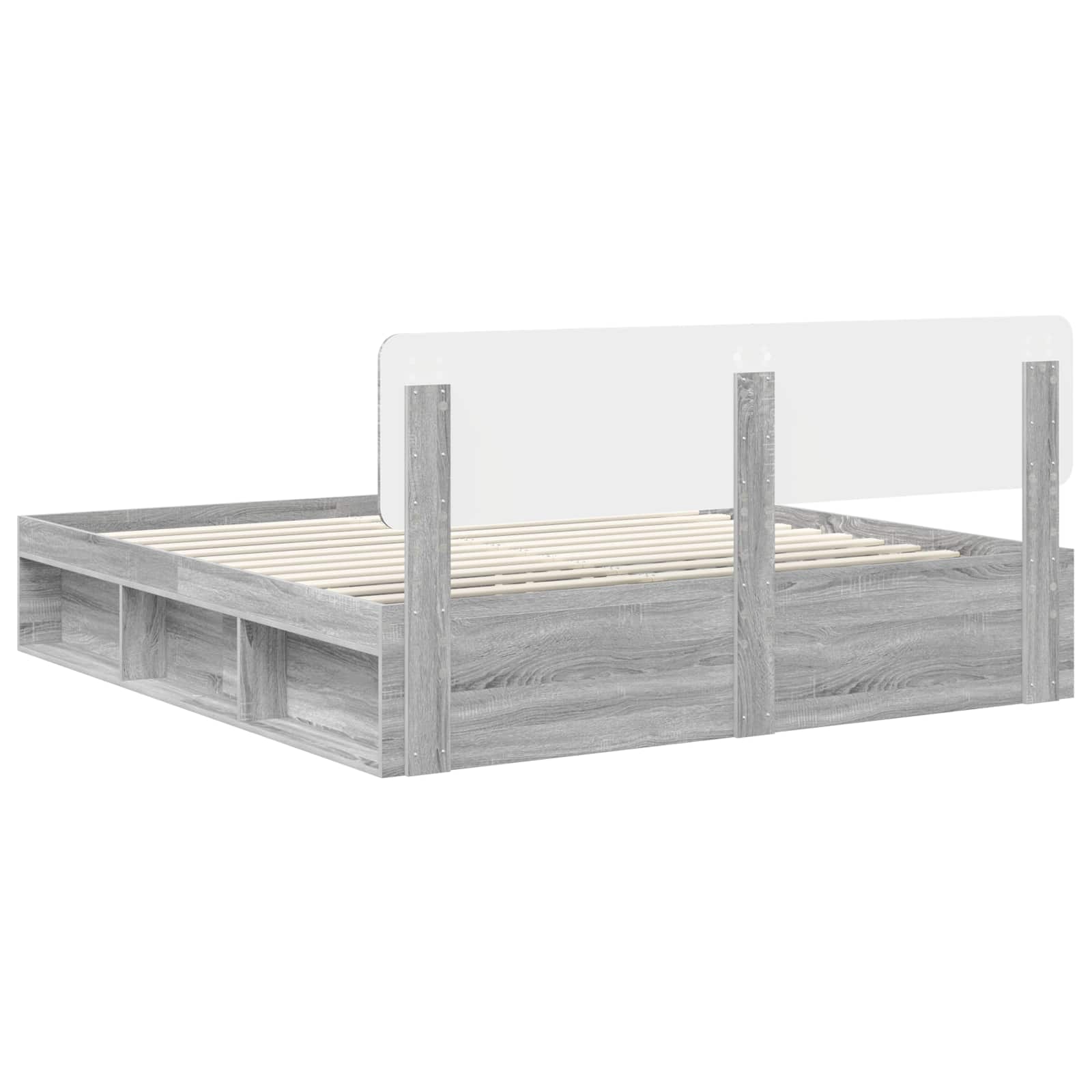Cadre de lit Gris Sonoma 200 x 200 cm Pin massif - XIOS