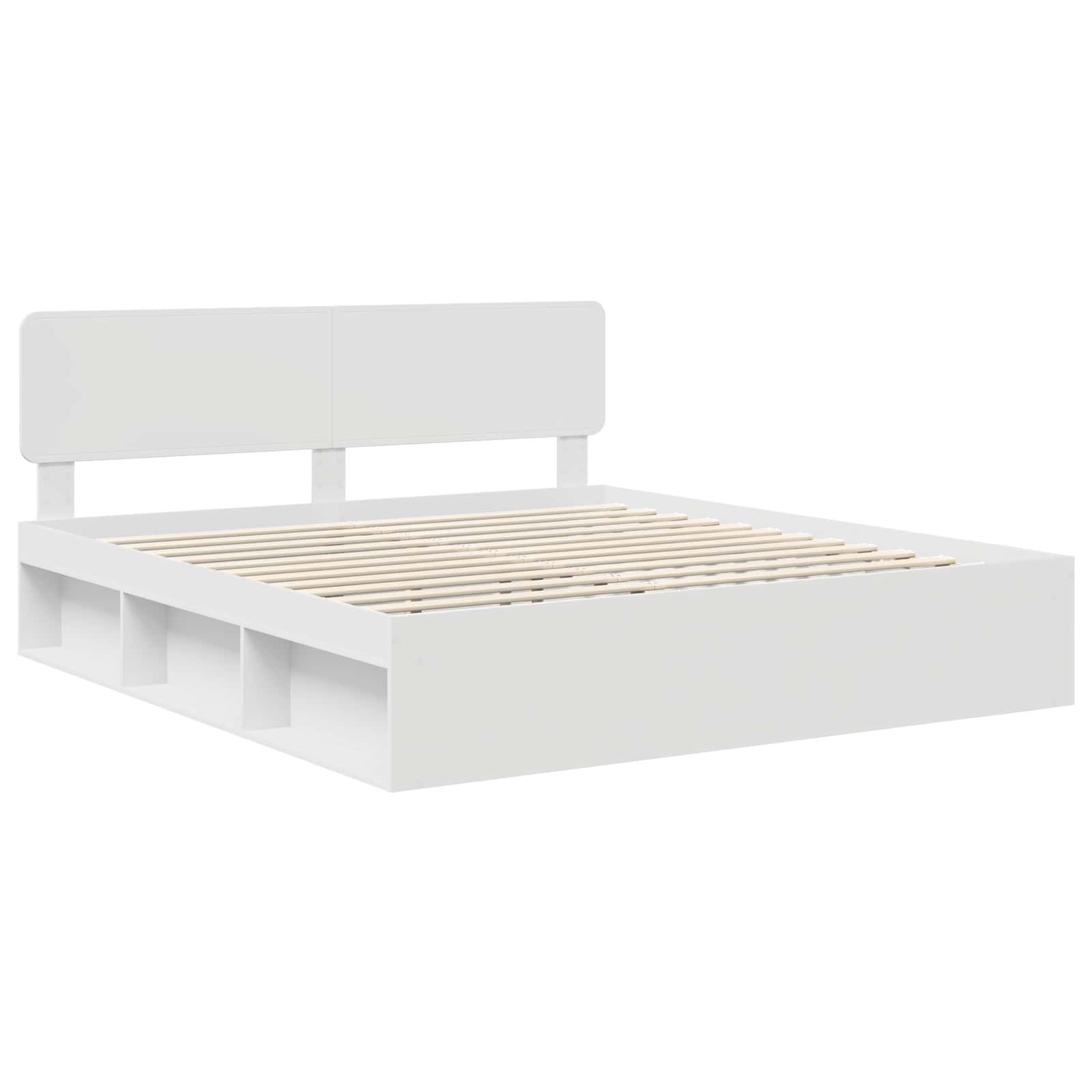 Cadre de lit avec tête de lit Blanc 180 x 200 cm Pin massif - XIOS