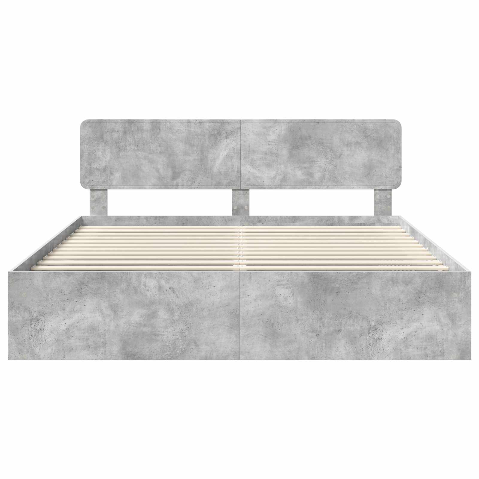 Cadre de lit avec tête de lit Béton 180 x 200 cm Pin massif - XIOS