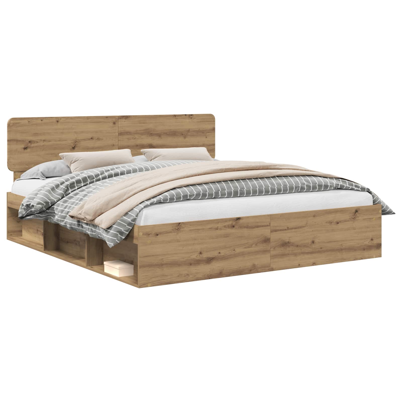 Cadre de lit Chêne artisan 180 x 200 cm Pin massif - XIOS