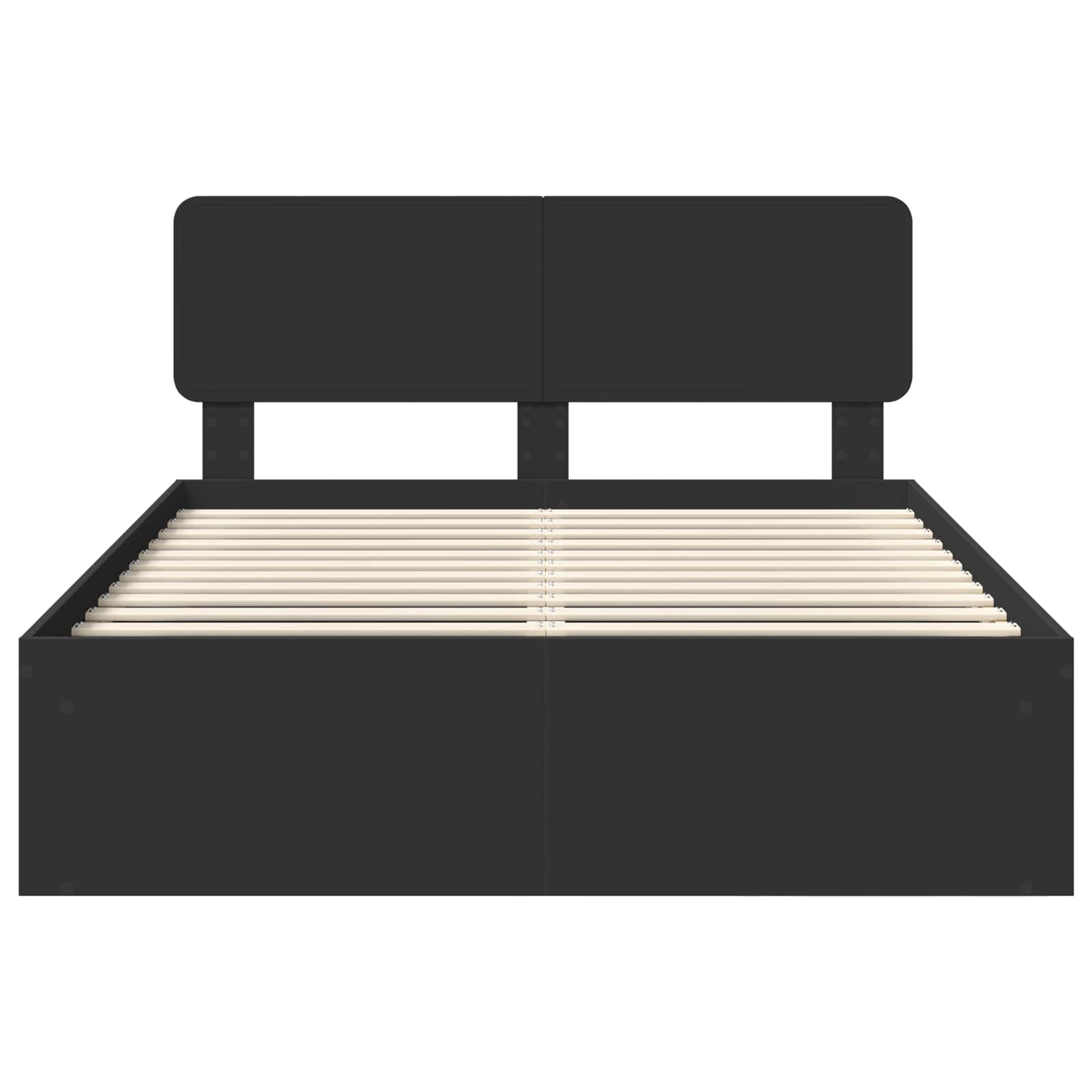 Cadre de lit avec tête de lit Noir 160 x 200 cm Pin massif - XIOS
