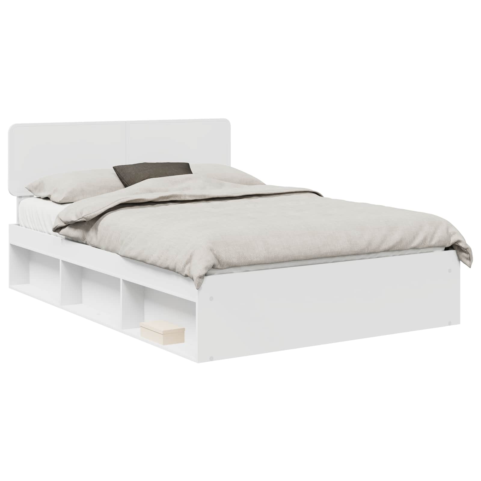 Cadre de lit avec tête de lit Blanc 150 x 200 cm Pin massif - XIOS
