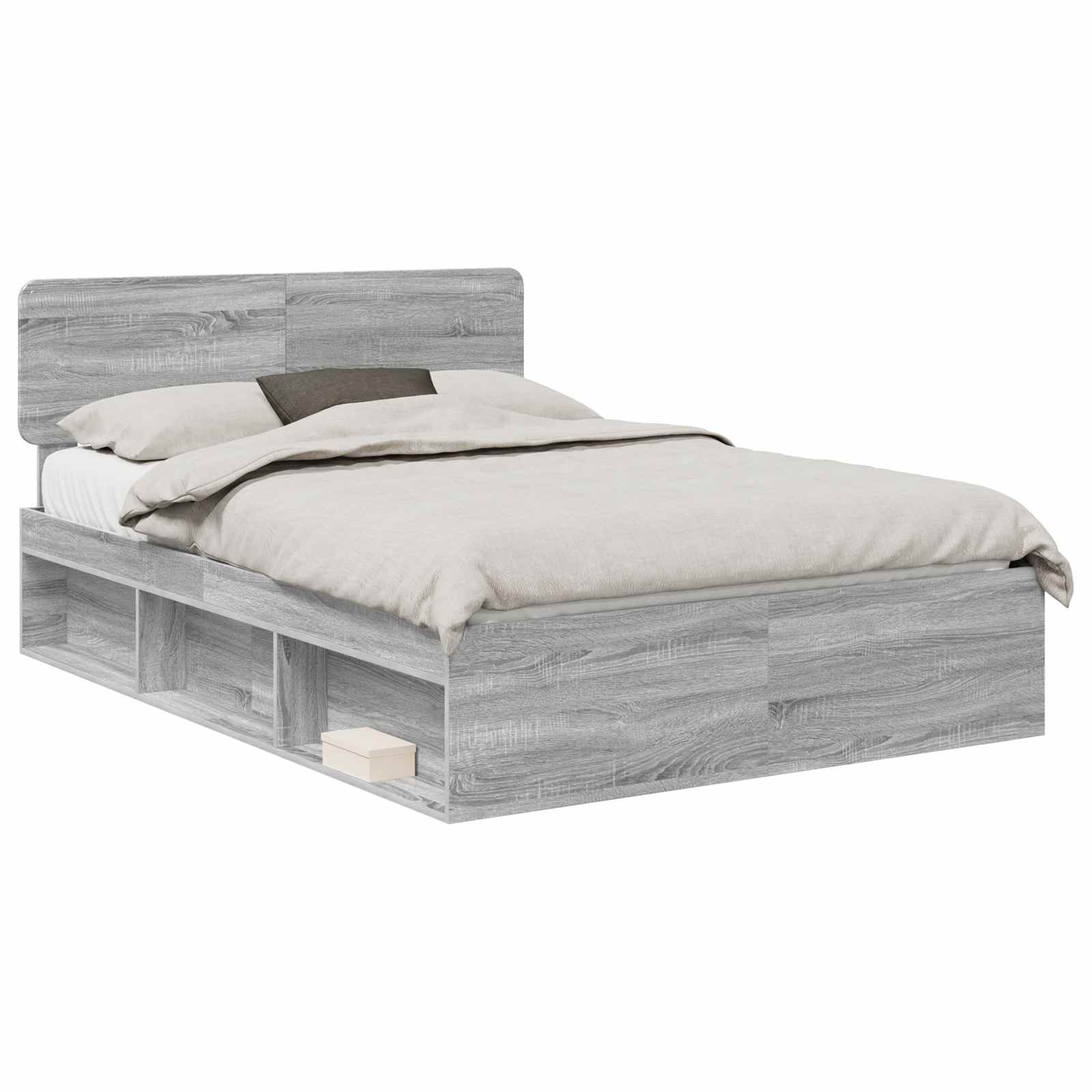 Cadre de lit Gris Sonoma 150 x 200 cm Pin massif - XIOS