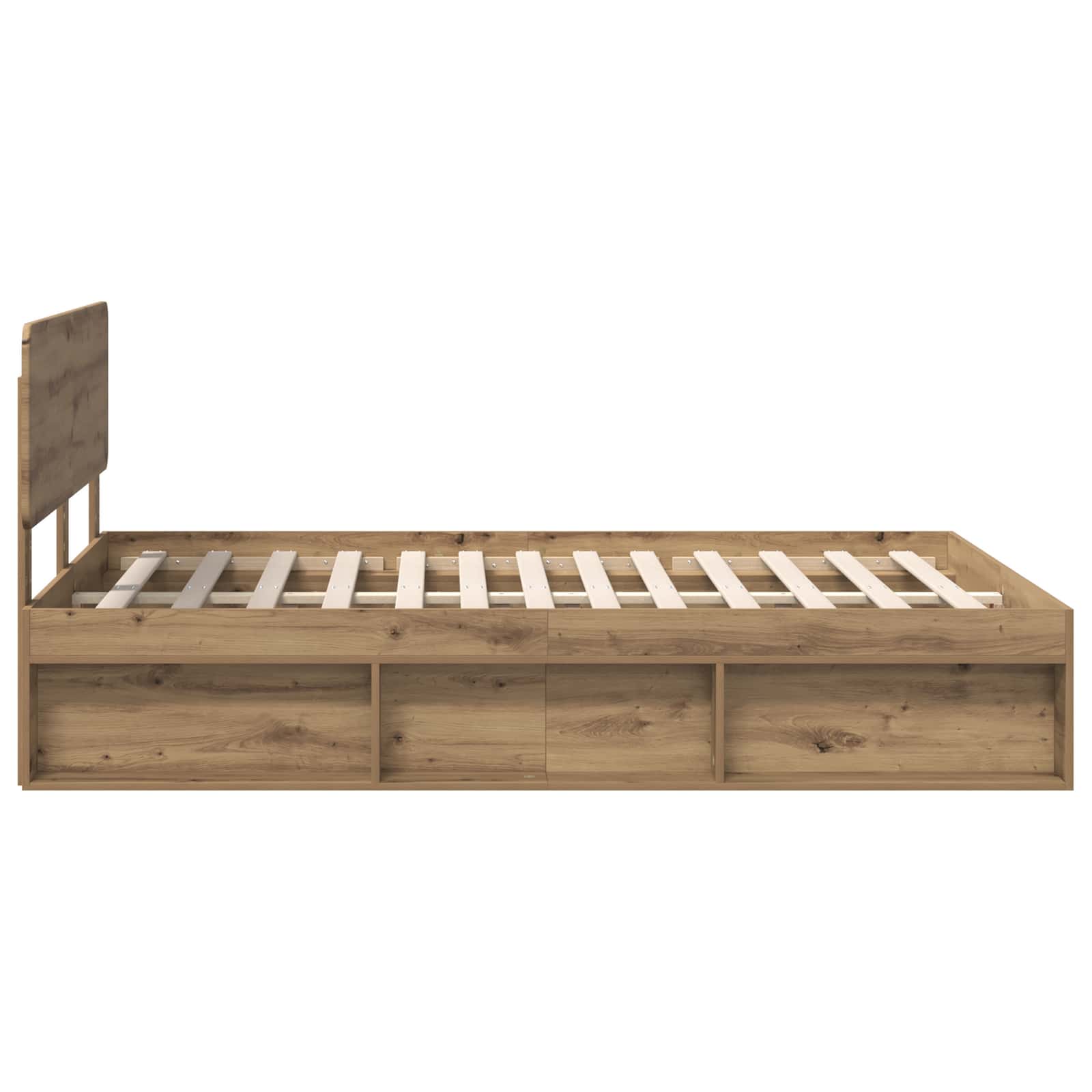 Cadre de lit Chêne artisan 150 x 200 cm Pin massif - XIOS