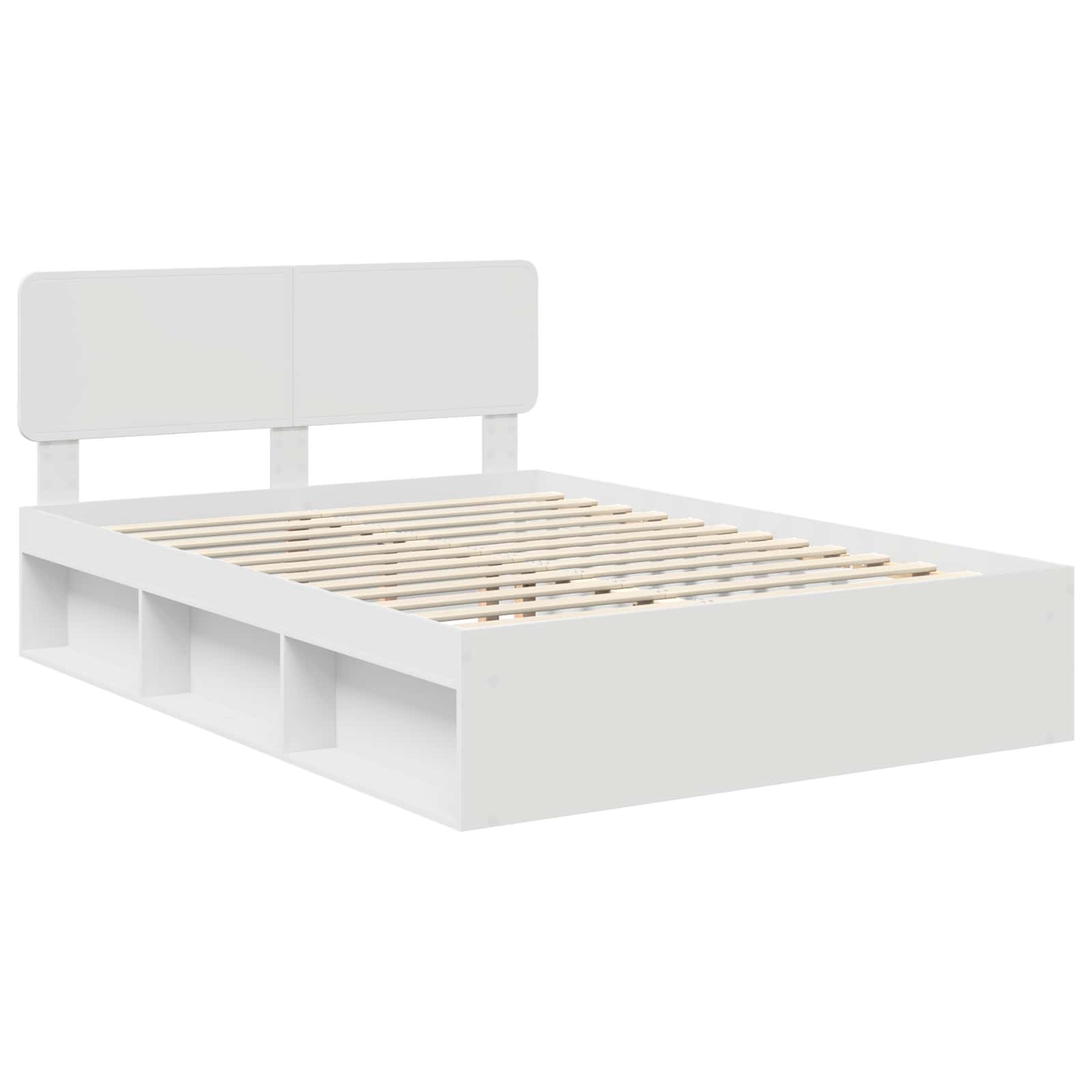 Cadre de lit avec tête de lit Blanc 140 x 200 cm Pin massif - XIOS