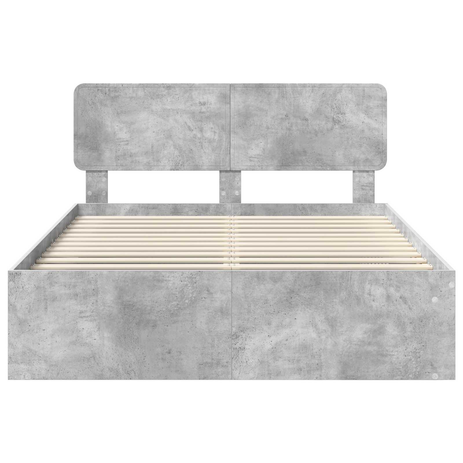 Cadre de lit avec tête de lit Béton 140 x 200 cm Pin massif - XIOS