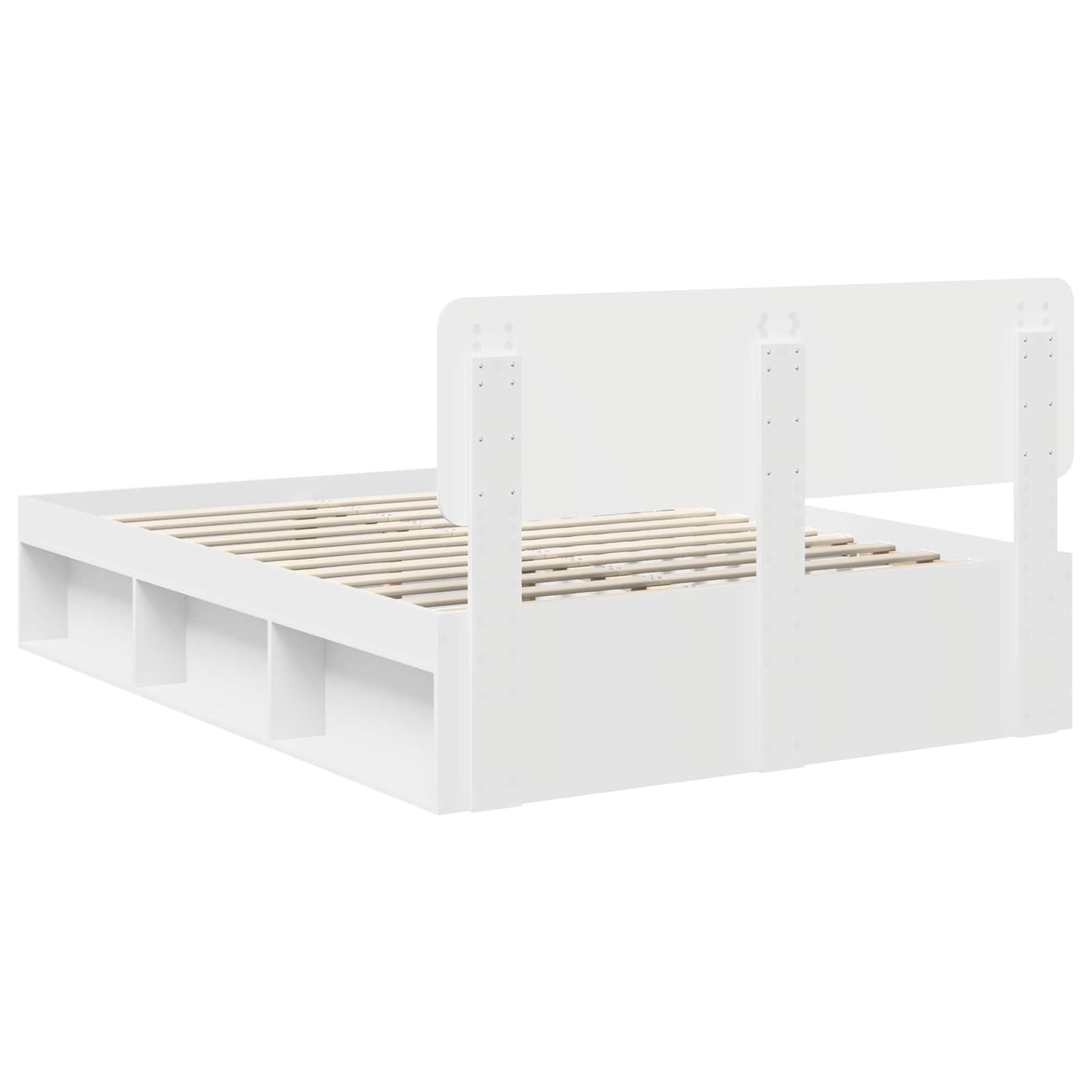 Cadre de lit avec tête de lit Blanc 140 x 190 cm Pin massif - XIOS