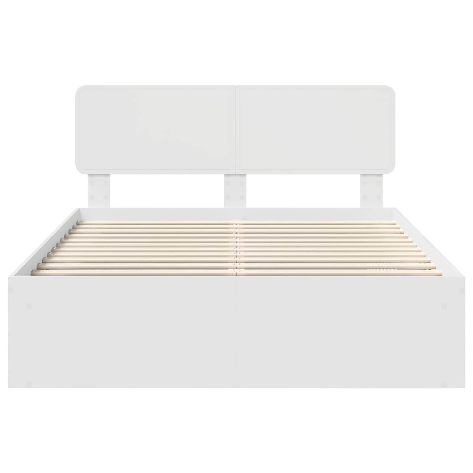 Cadre de lit avec tête de lit Blanc 140 x 190 cm Pin massif - XIOS