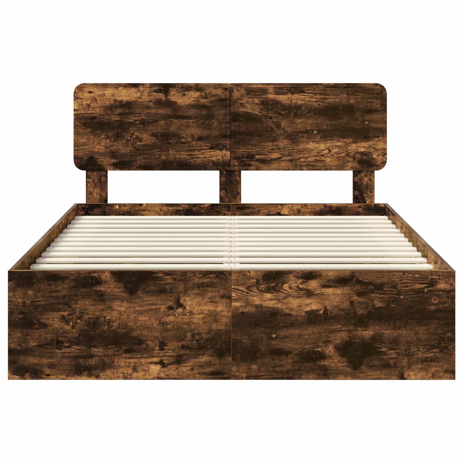 Cadre de lit Chêne fumé 140 x 190 cm Pin massif - XIOS