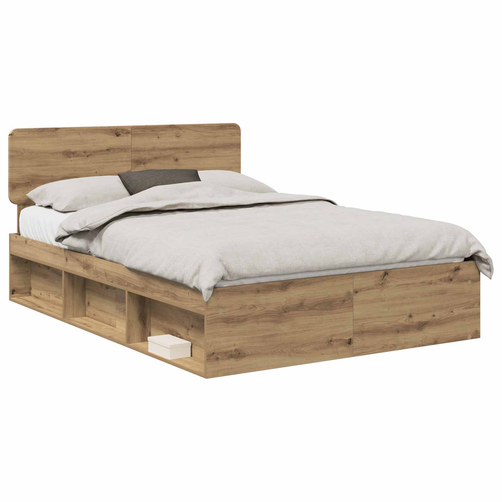 Cadre de lit Chêne artisan 140 x 190 cm Pin massif - XIOS