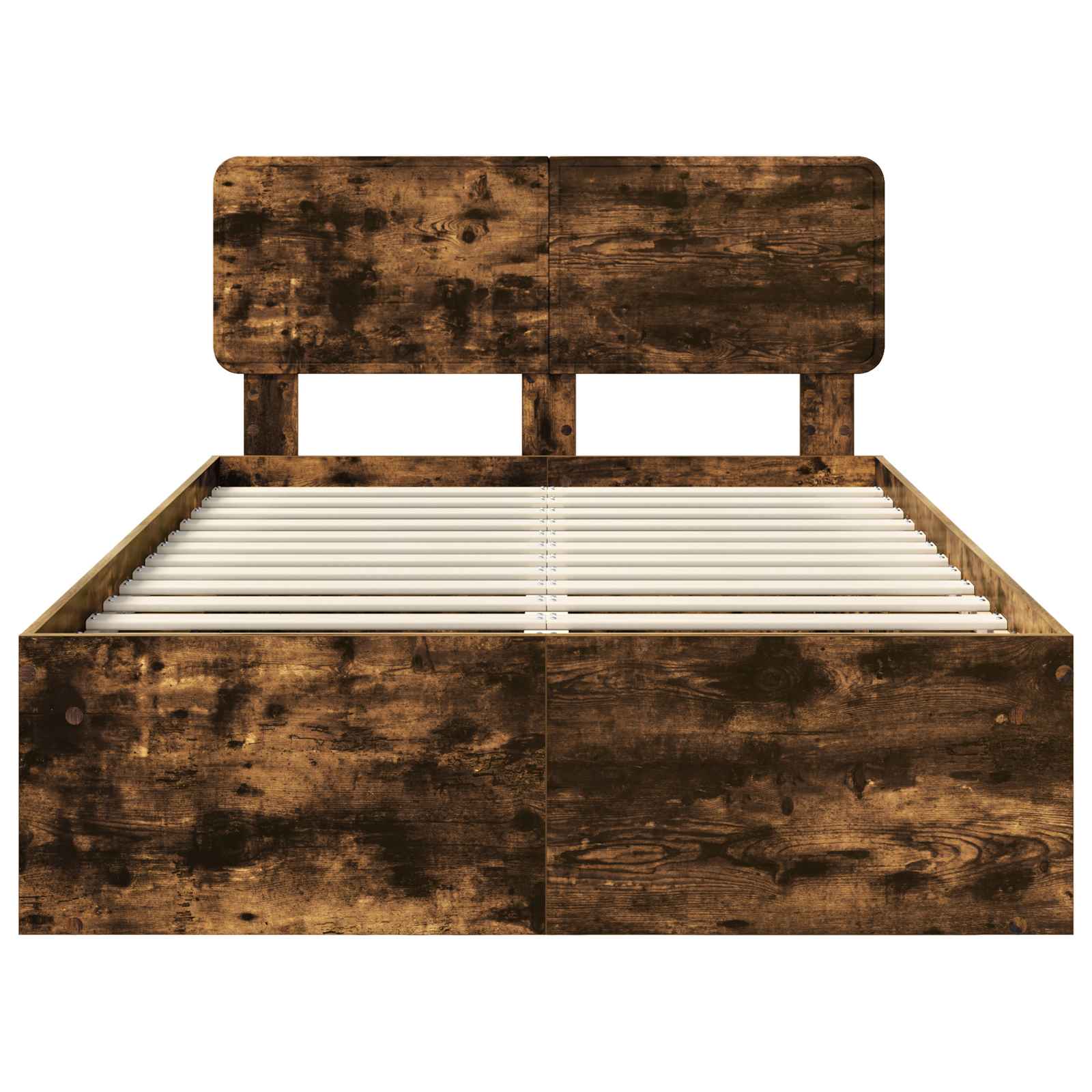 Cadre de lit Chêne fumé 135 x 190 cm Pin massif - XIOS
