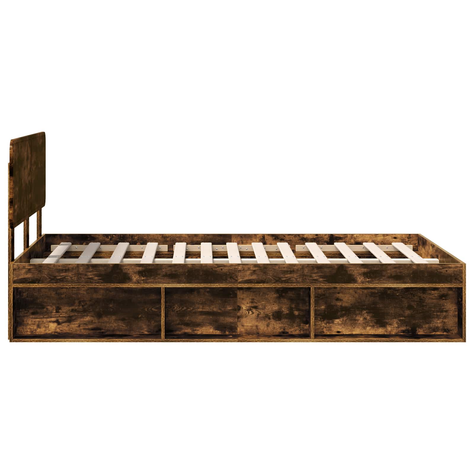 Cadre de lit Chêne fumé 135 x 190 cm Pin massif - XIOS