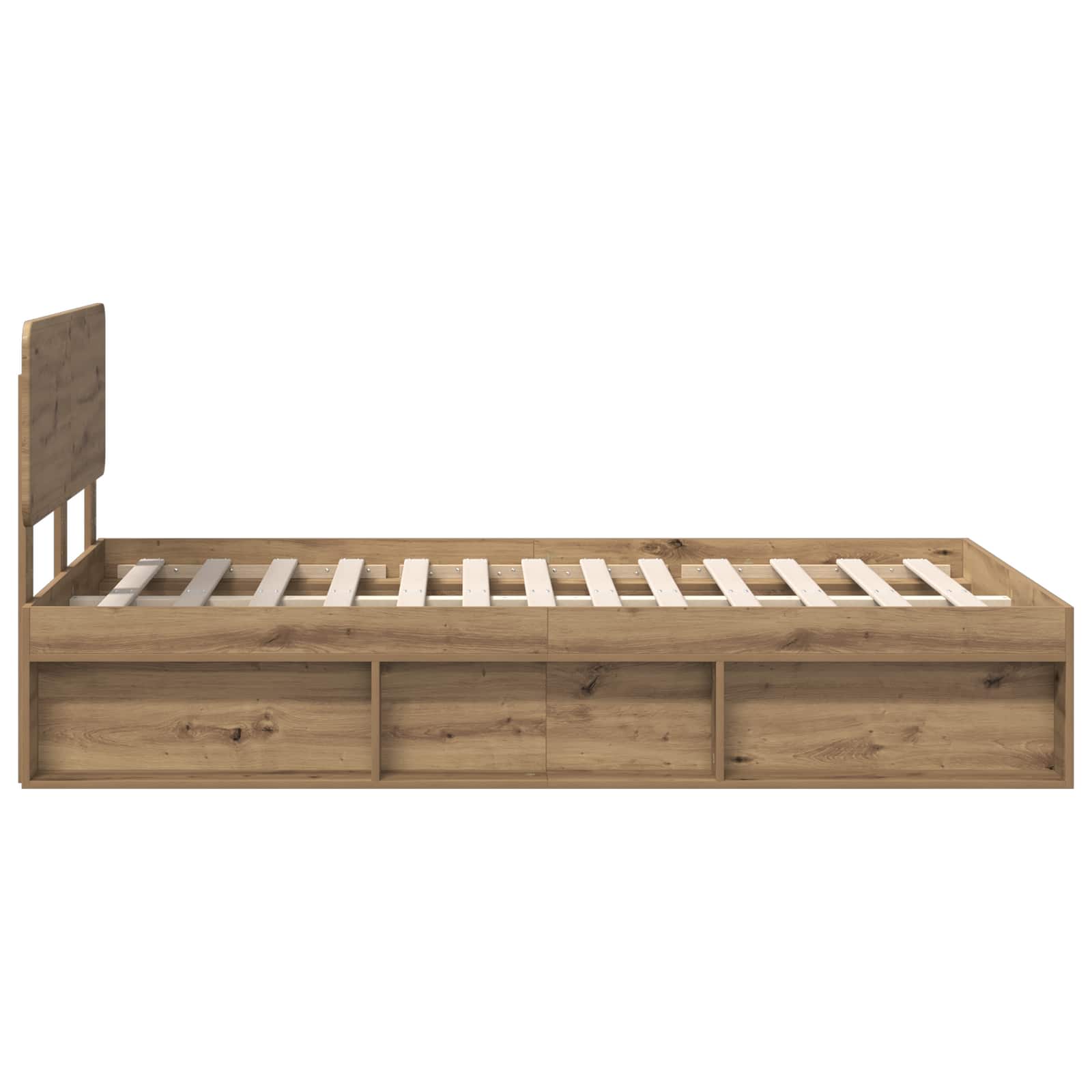 Cadre de lit Chêne artisan 135 x 190 cm Pin massif - XIOS