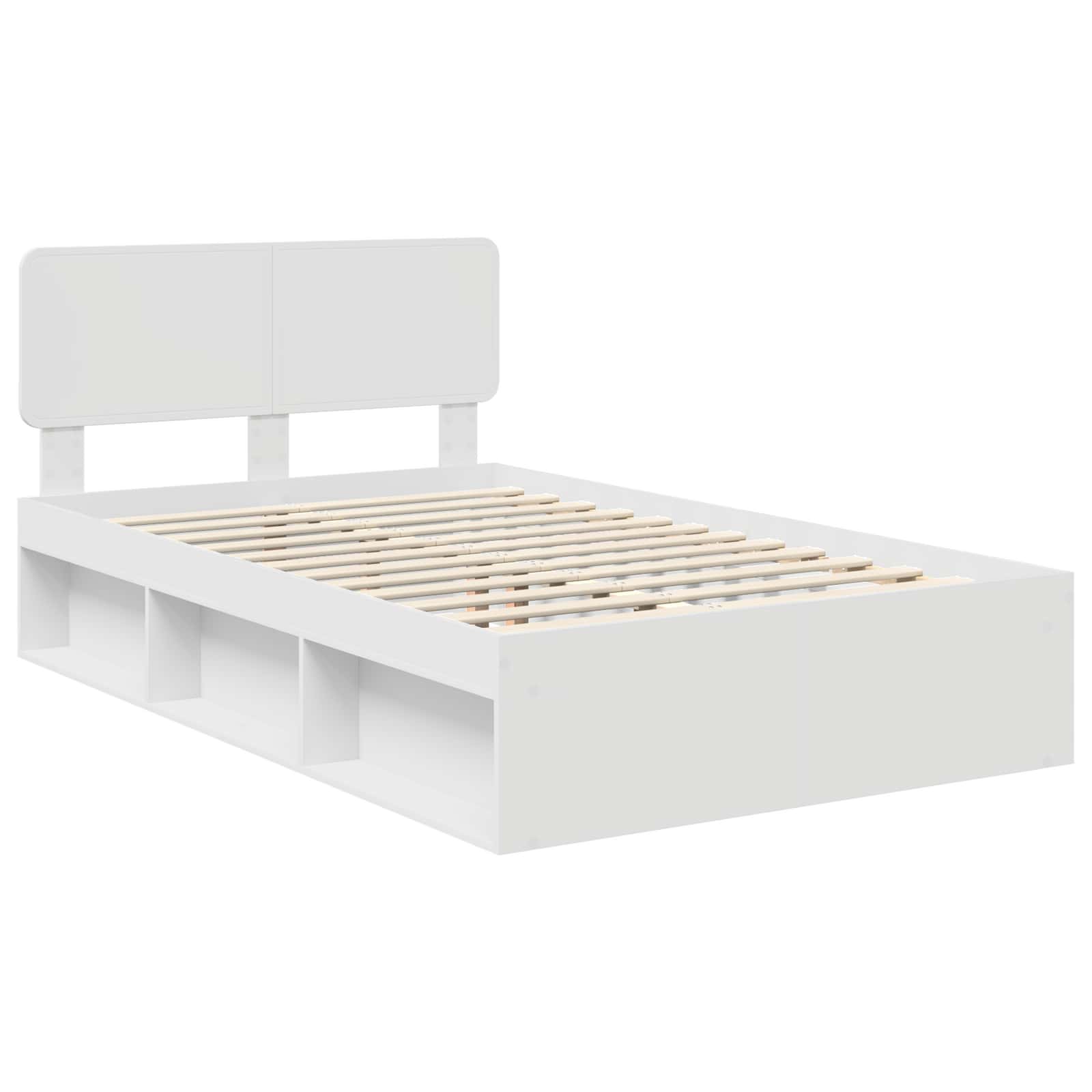 Cadre de lit avec tête de lit Blanc 120 x 190 cm Pin massif - XIOS