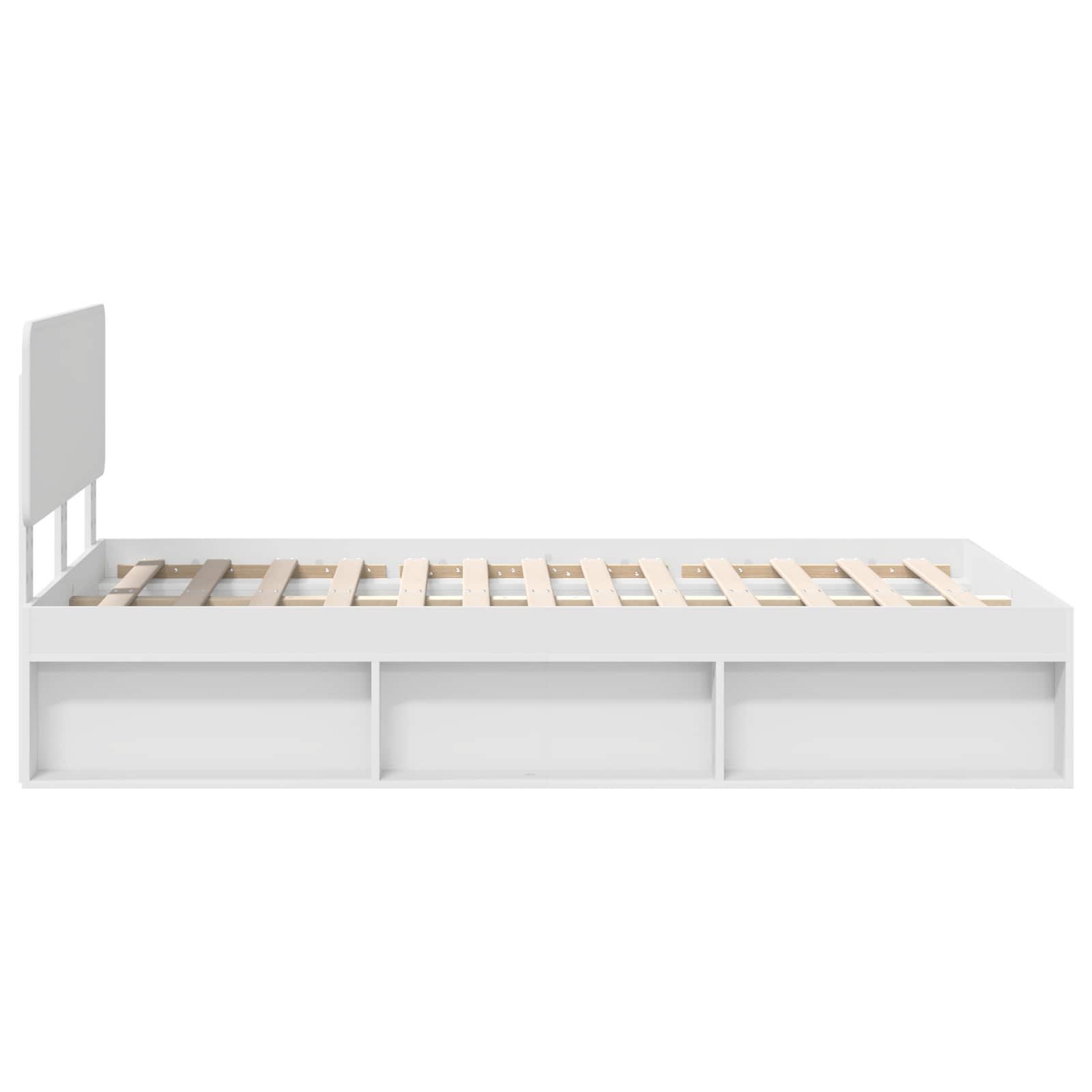 Cadre de lit avec tête de lit Blanc 120 x 190 cm Pin massif - XIOS