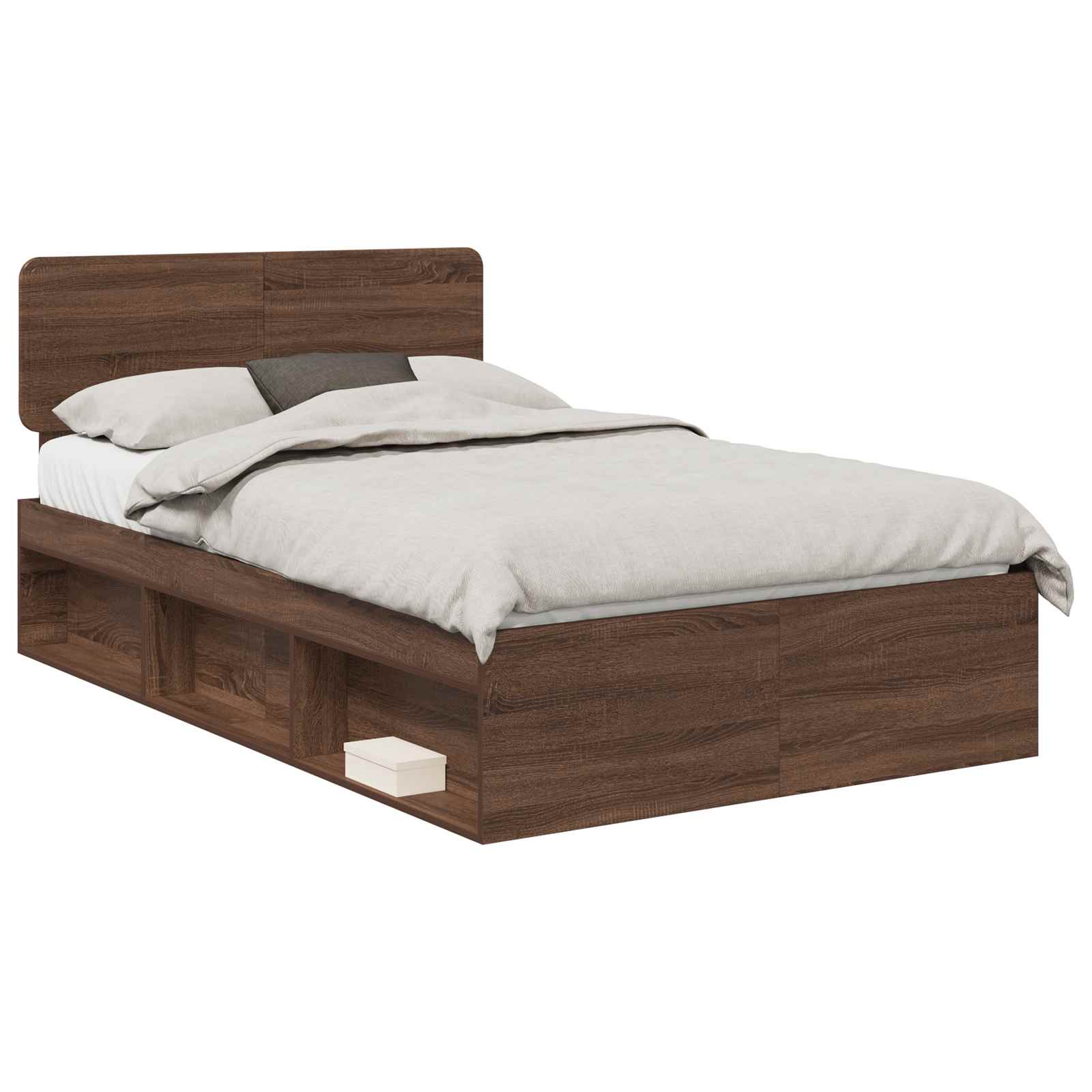 Cadre de lit Chêne brun 120 x 190 cm Pin massif - XIOS