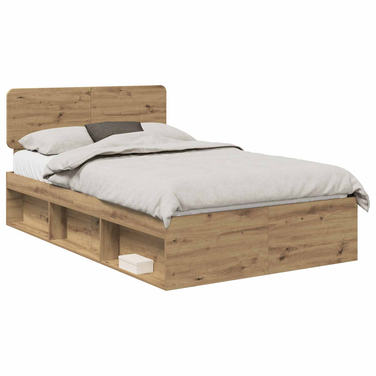 Cadre de lit Chêne artisan 120 x 190 cm Pin massif - XIOS