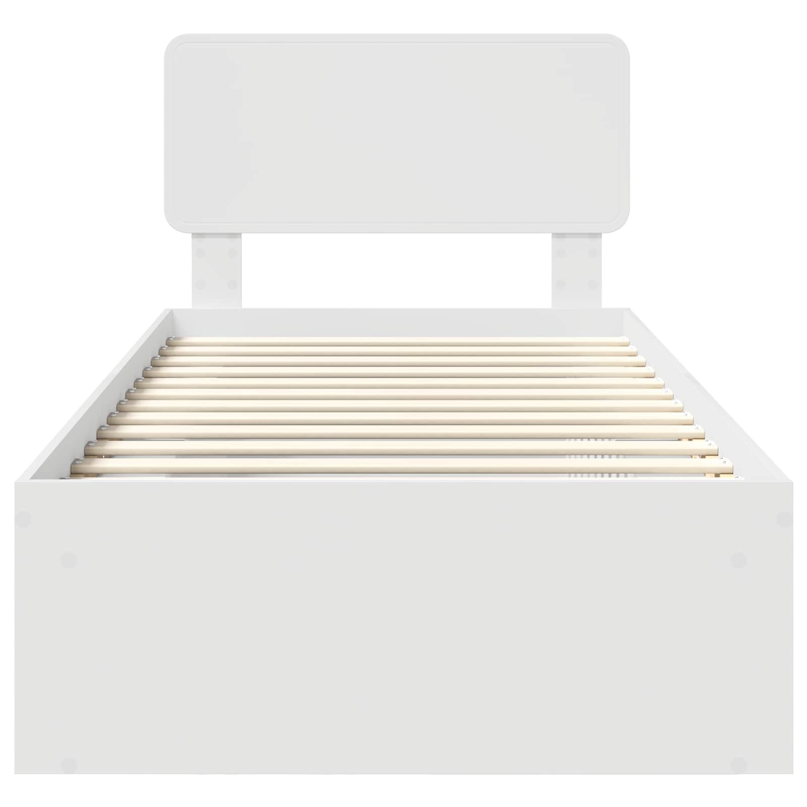 Cadre de lit avec tête de lit Blanc 90 x 200 cm Pin massif - XIOS