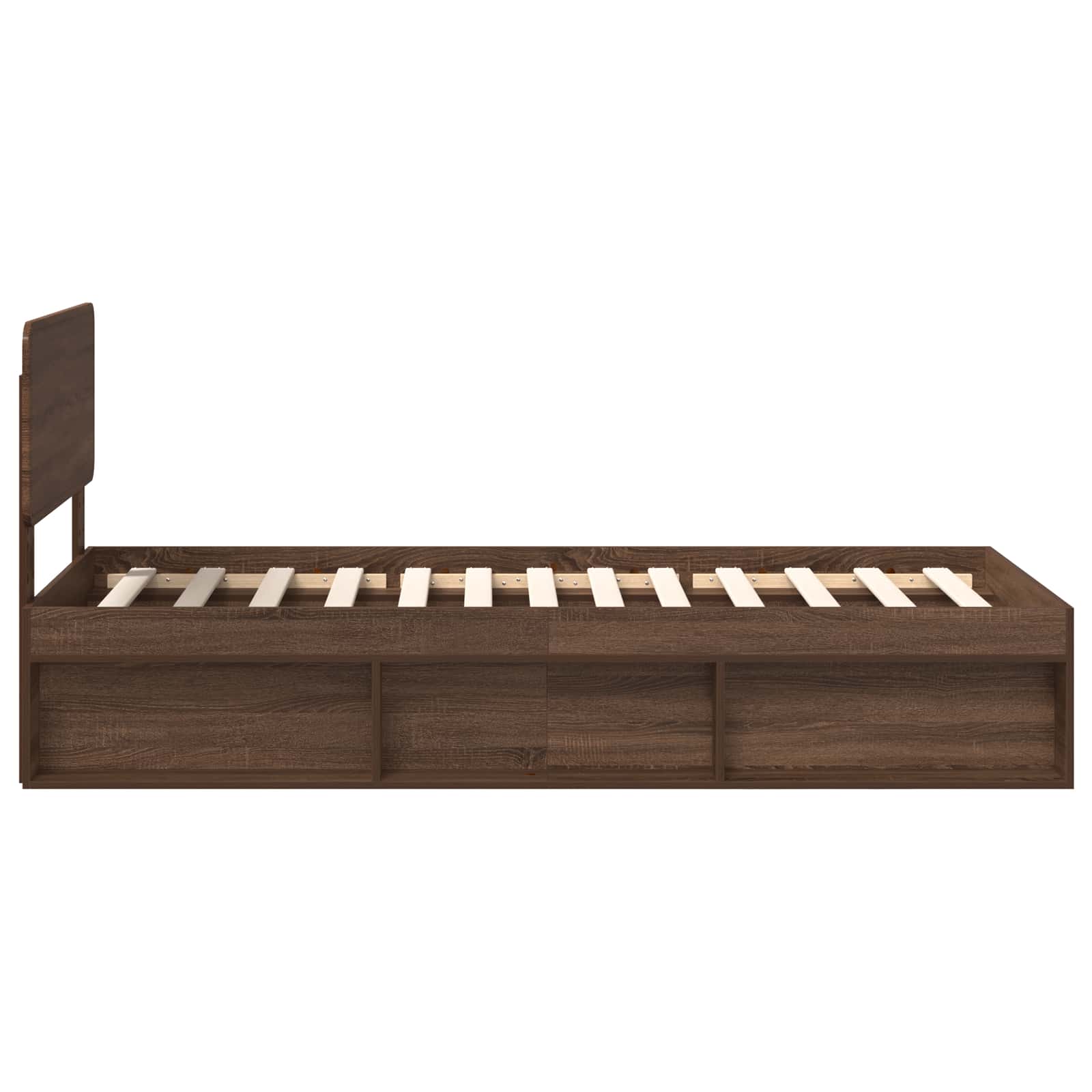 Cadre de lit avec tête de lit Chêne brun 90 x 200 cm Pin massif - XIOS