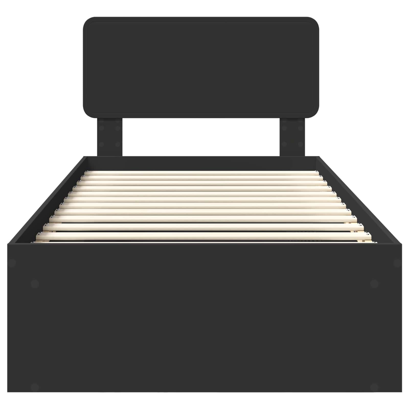Cadre de lit avec tête de lit Noir 75 x 190 cm Pin massif - XIOS
