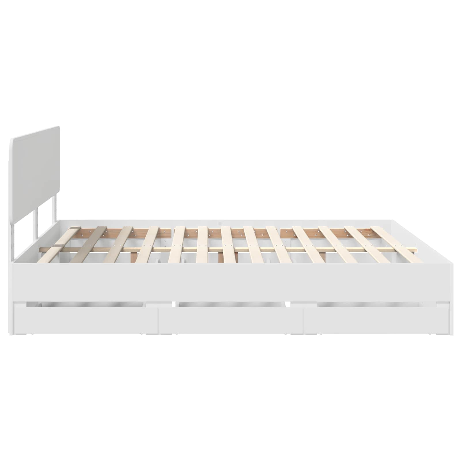 Cadre de lit avec tiroir Blanc 200 x 200 cm Bois Ingénierie - XIOS