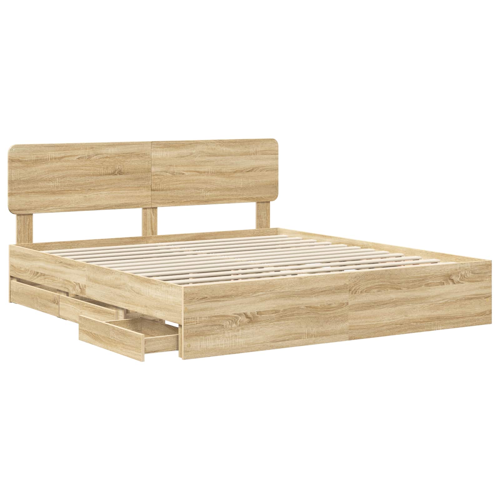 Cadre de lit Chêne Sonoma 200 x 200 cm Bois d’ingénierie - XIOS
