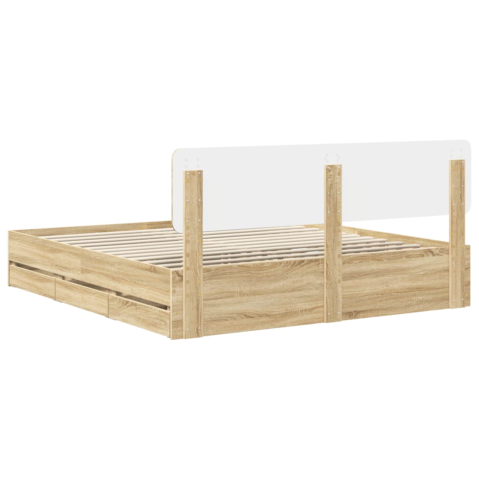 Cadre de lit Chêne Sonoma 200 x 200 cm Bois d’ingénierie - XIOS