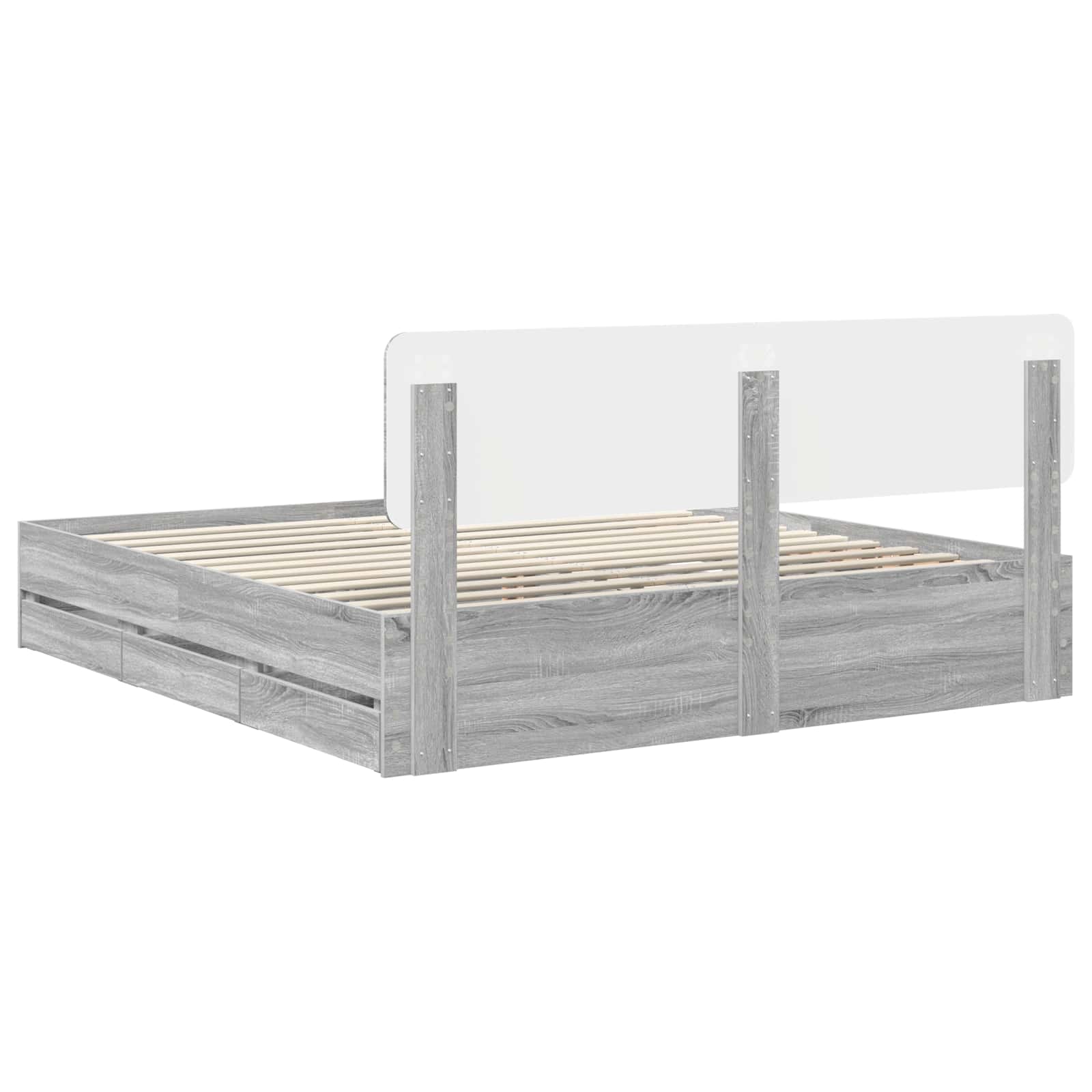 Cadre de lit Gris Sonoma 200 x 200 cm Bois Ingénierie - XIOS