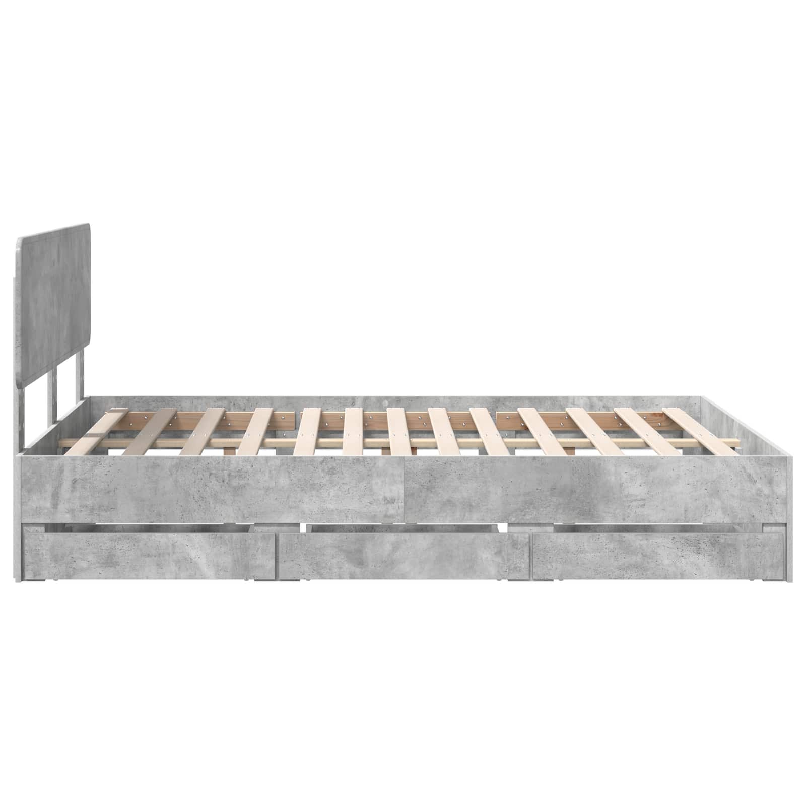 Cadre de lit Gris béton 150 x 200 cm Bois Ingénierie - XIOS