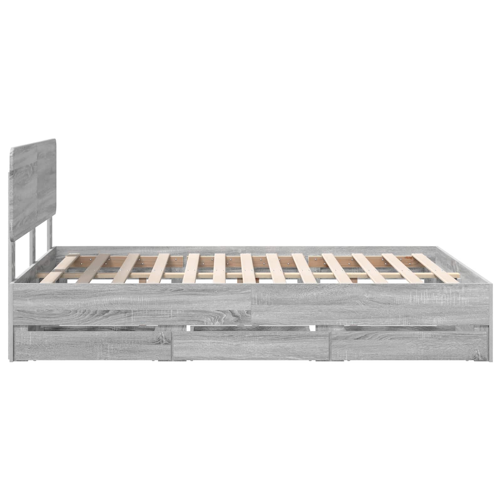Cadre de lit Gris Sonoma 150 x 200 cm Bois Ingénierie - XIOS