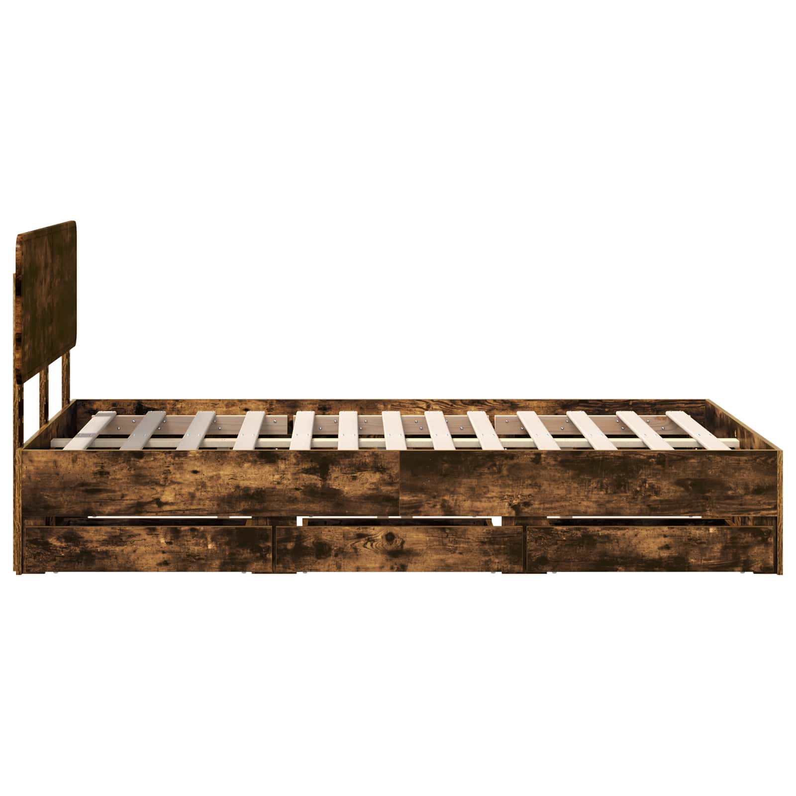 Cadre de lit Chêne fumé 135 x 190 cm Bois Ingénierie - XIOS