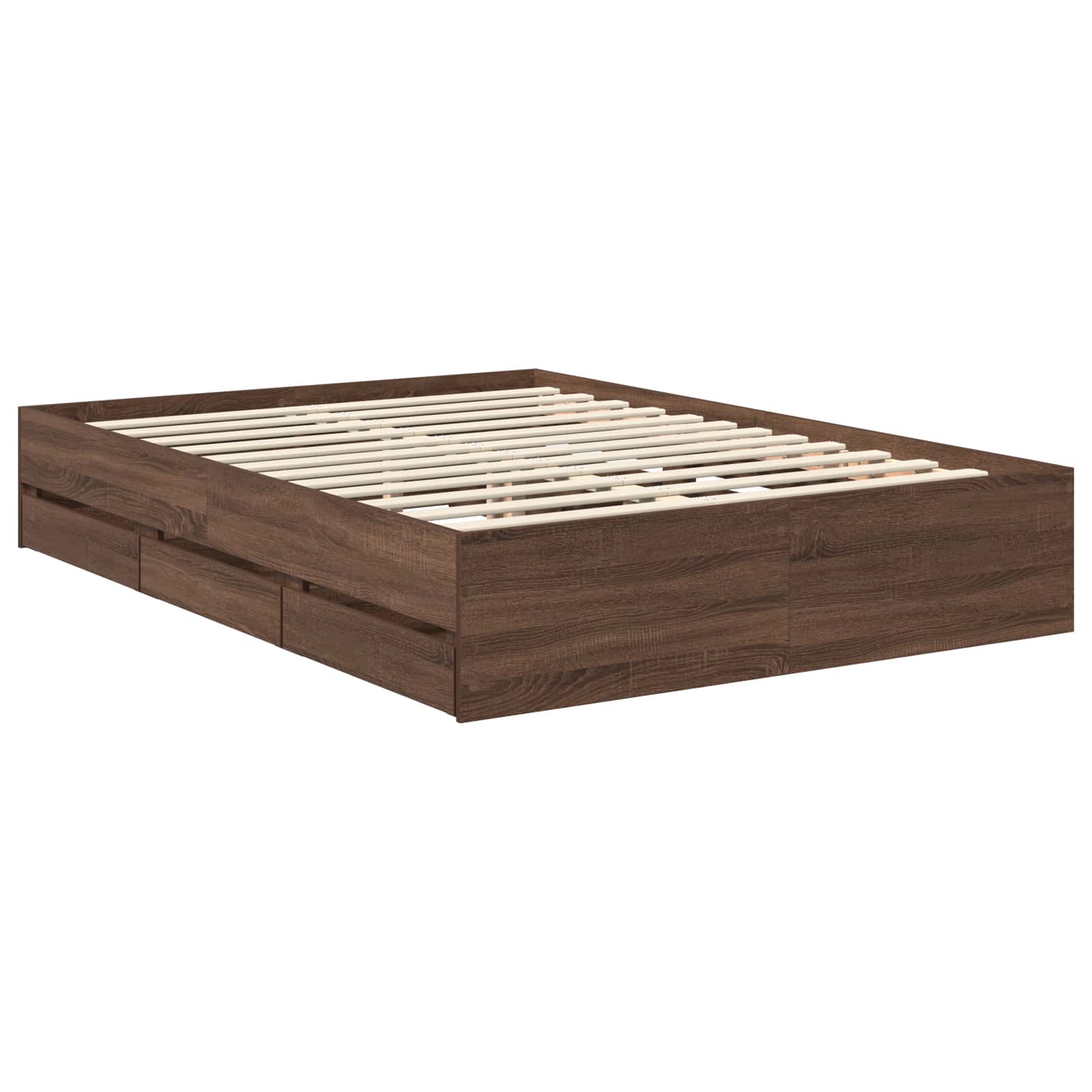 Cadre de lit Chêne brun 135 x 190 cm Bois Ingénierie - XIOS