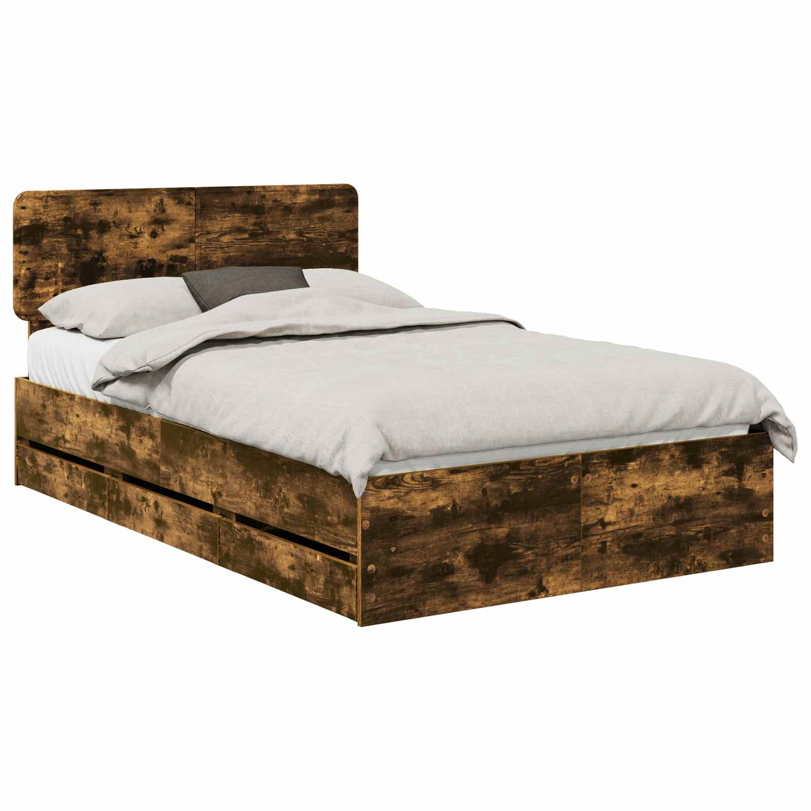 Cadre de lit Chêne fumé 120 x 190 cm Bois Ingénierie - XIOS