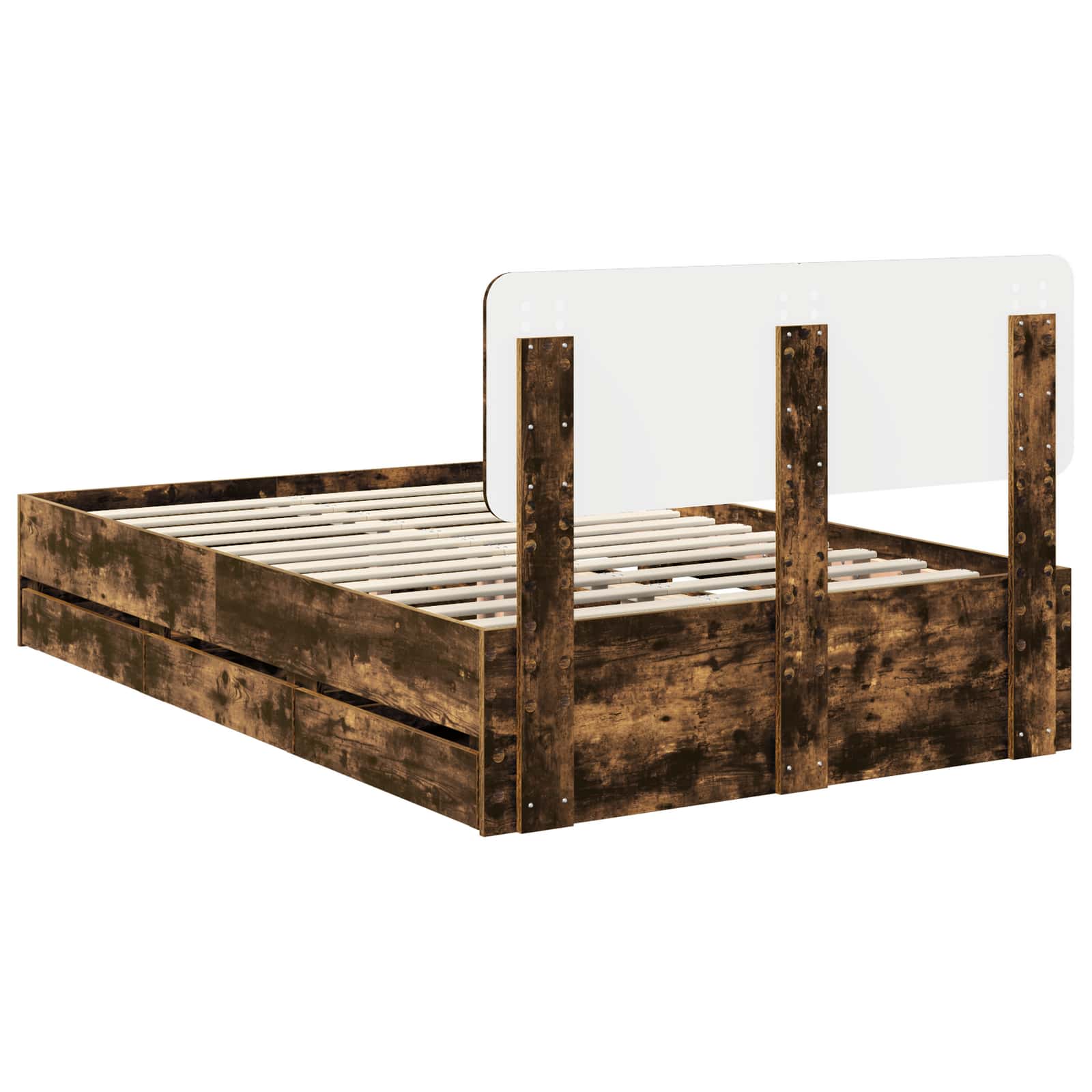 Cadre de lit Chêne fumé 120 x 200 cm Bois Ingénierie - XIOS