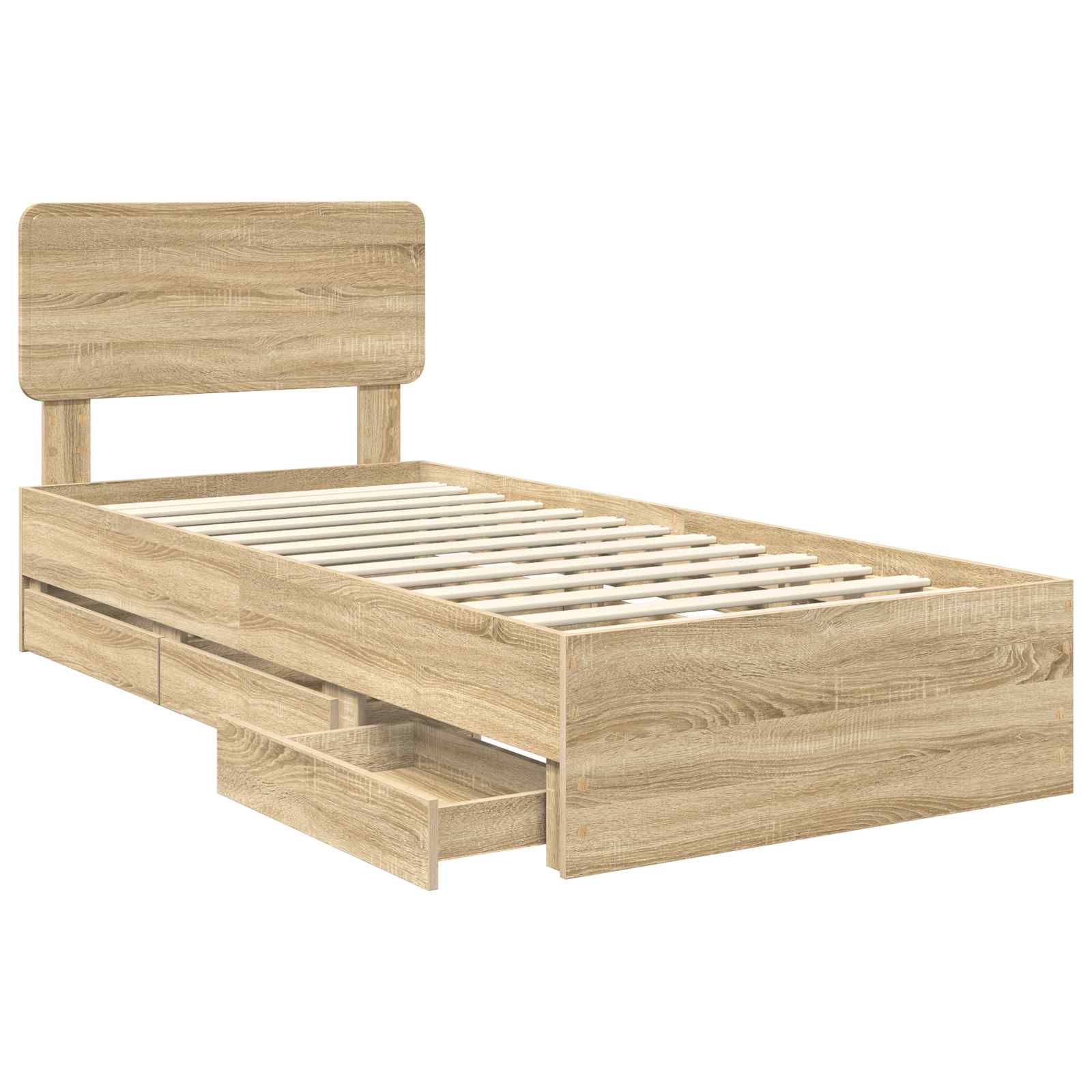 Cadre de lit Chêne Sonoma 100 x 200 cm Bois Ingénierie - XIOS