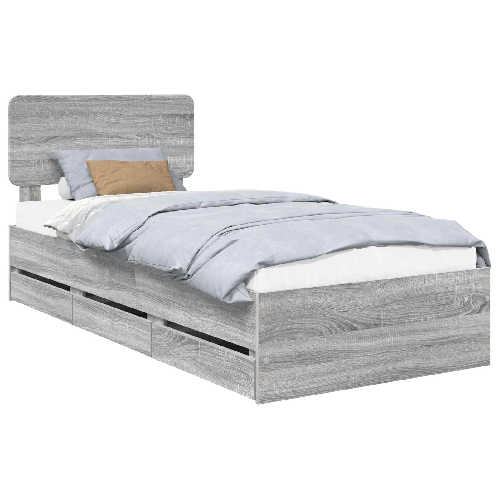 Cadre de lit Gris Sonoma 100 x 200 cm Bois Ingénierie - XIOS