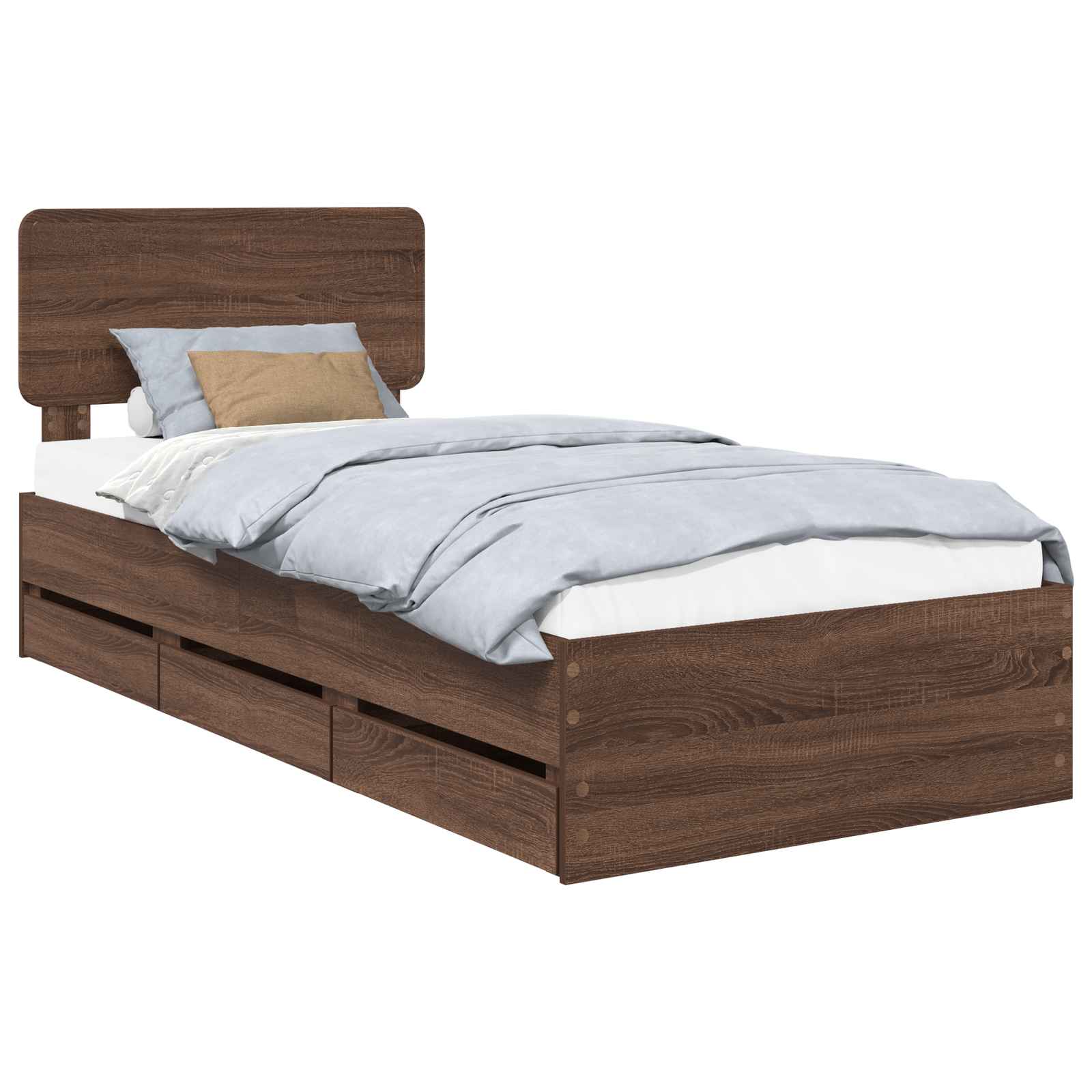 Cadre de lit Chêne brun 100 x 200 cm Bois Ingénierie - XIOS