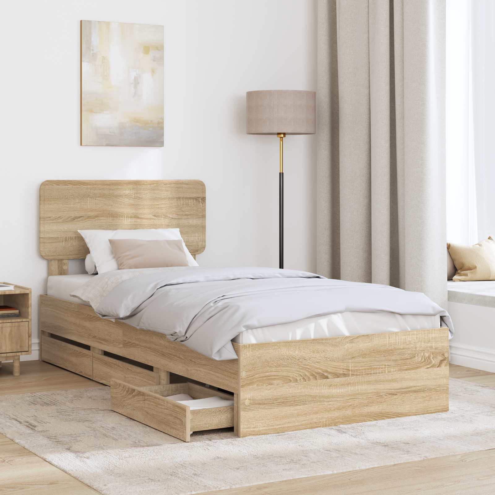 Cadre de lit Chêne Sonoma 90 x 200 cm Bois d’ingénierie - XIOS