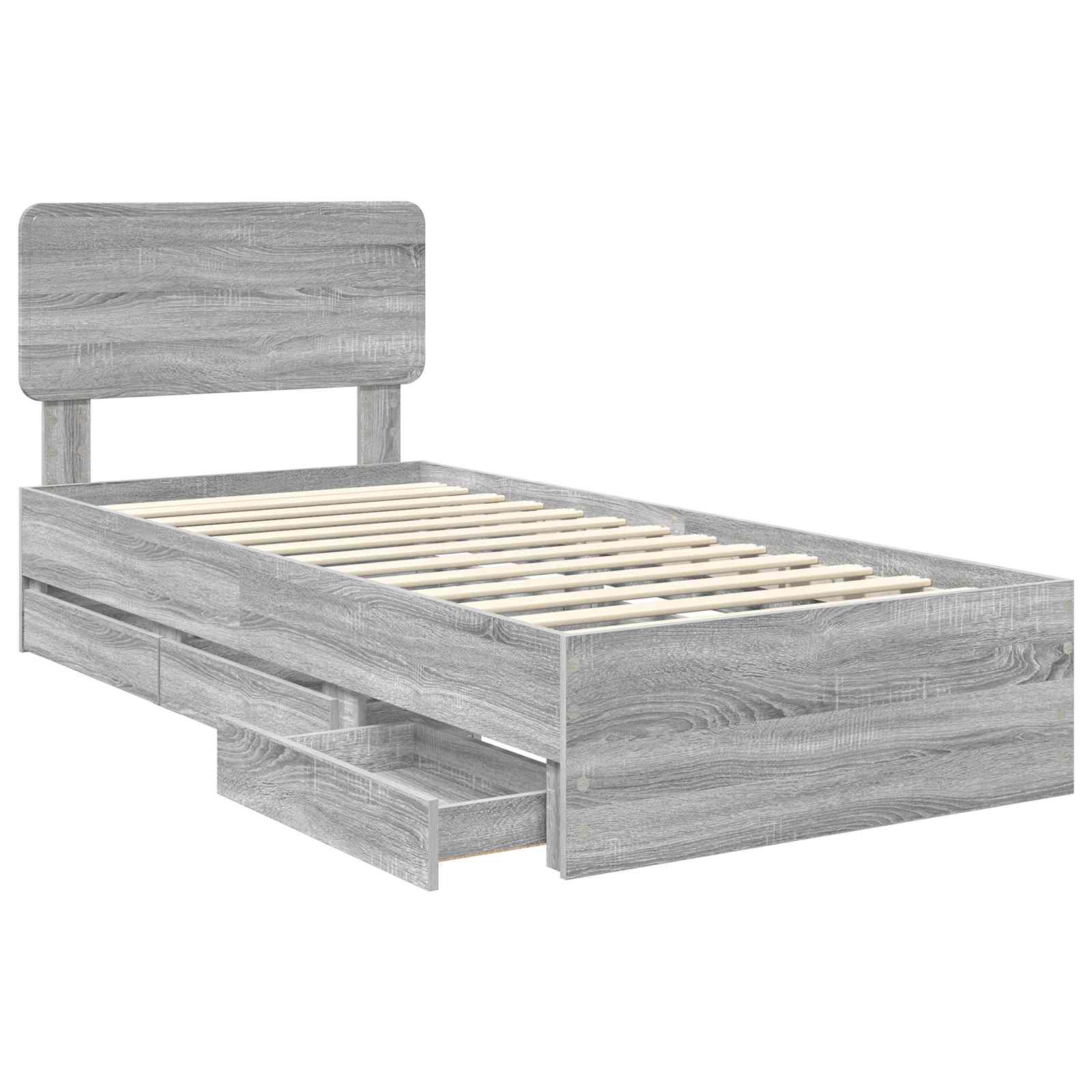 Cadre de lit Gris Sonoma 90 x 190 cm Bois Ingénierie - XIOS