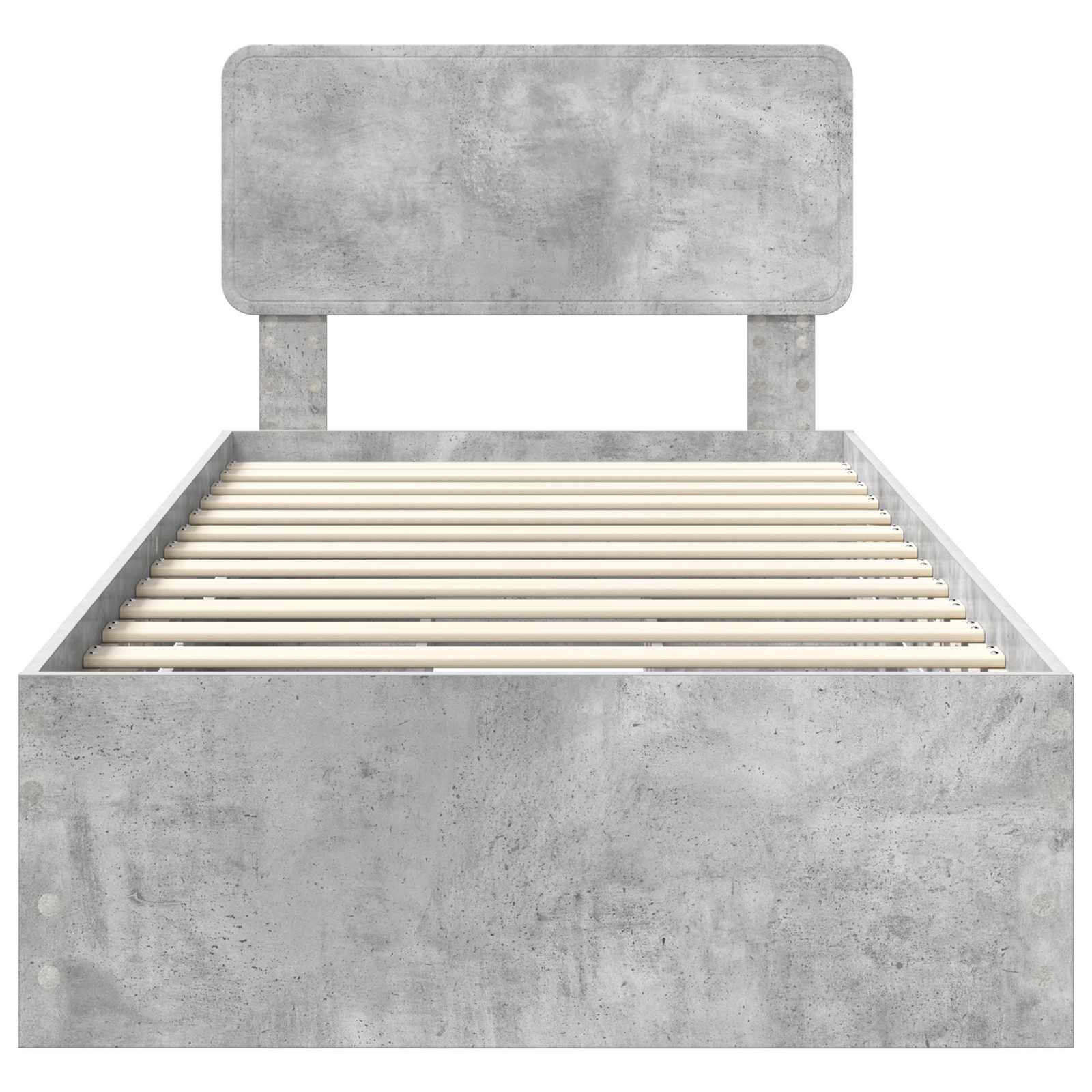 Cadre de lit avec tiroir Gris béton 75 x 190 cm Bois Ingénierie - XIOS