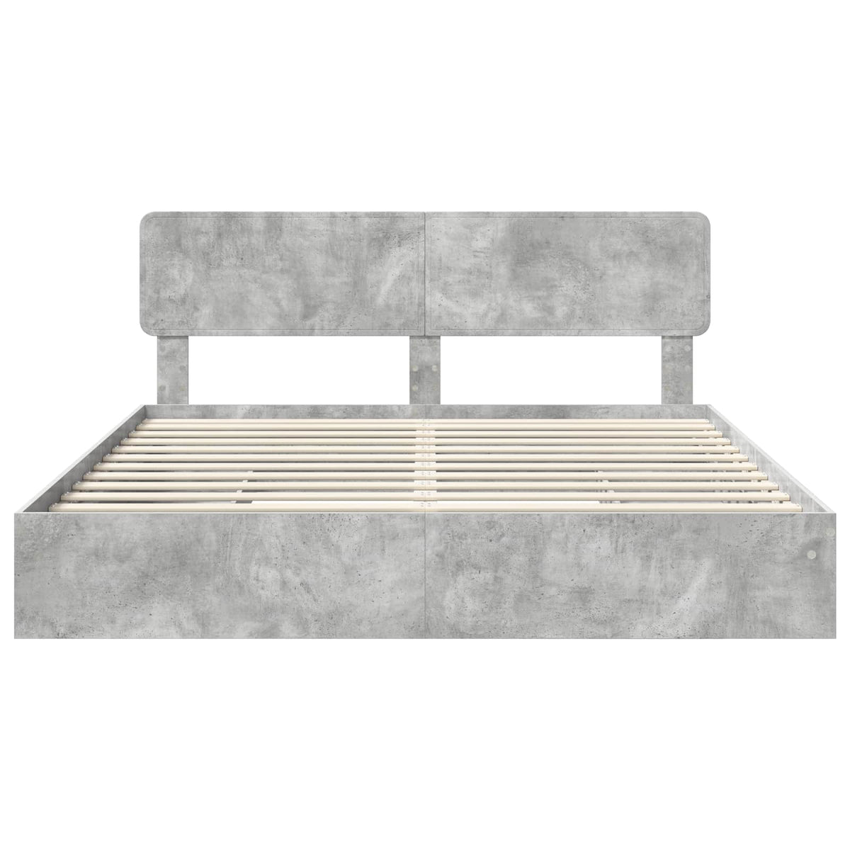 Lit de Rangement Gris béton 200 x 200 cm Bois d'ingénierie