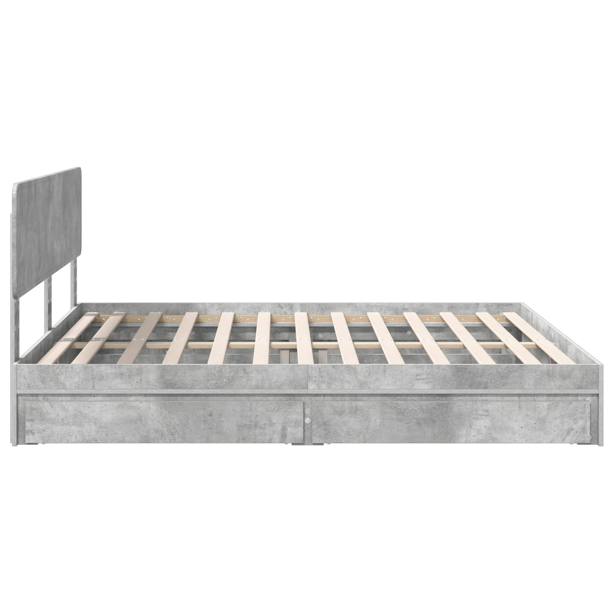 Lit de Rangement Gris béton 200 x 200 cm Bois d'ingénierie